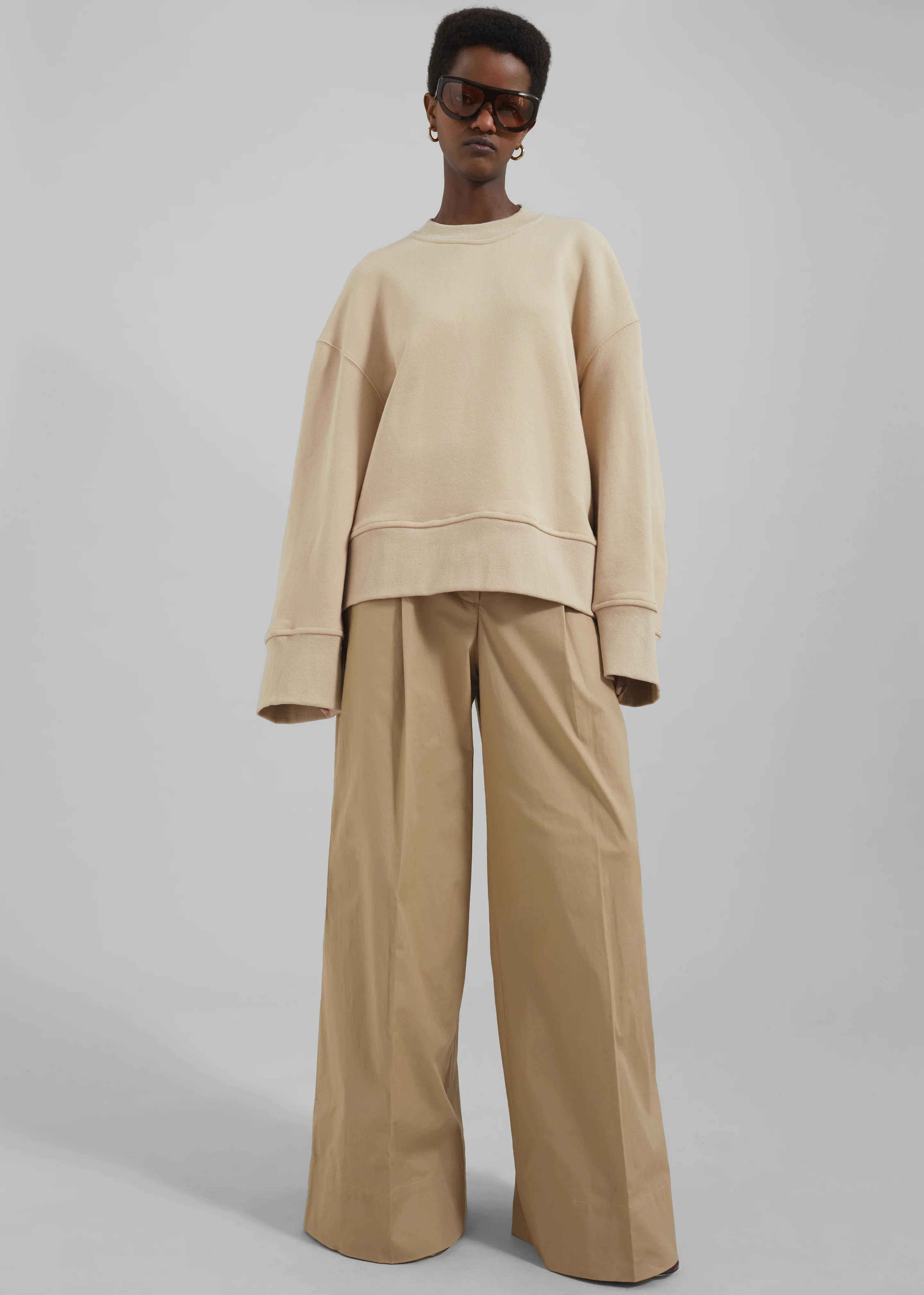 3.1 Phillip Lim Double Pleated Wide Leg Trousers - Khaki - Image 3