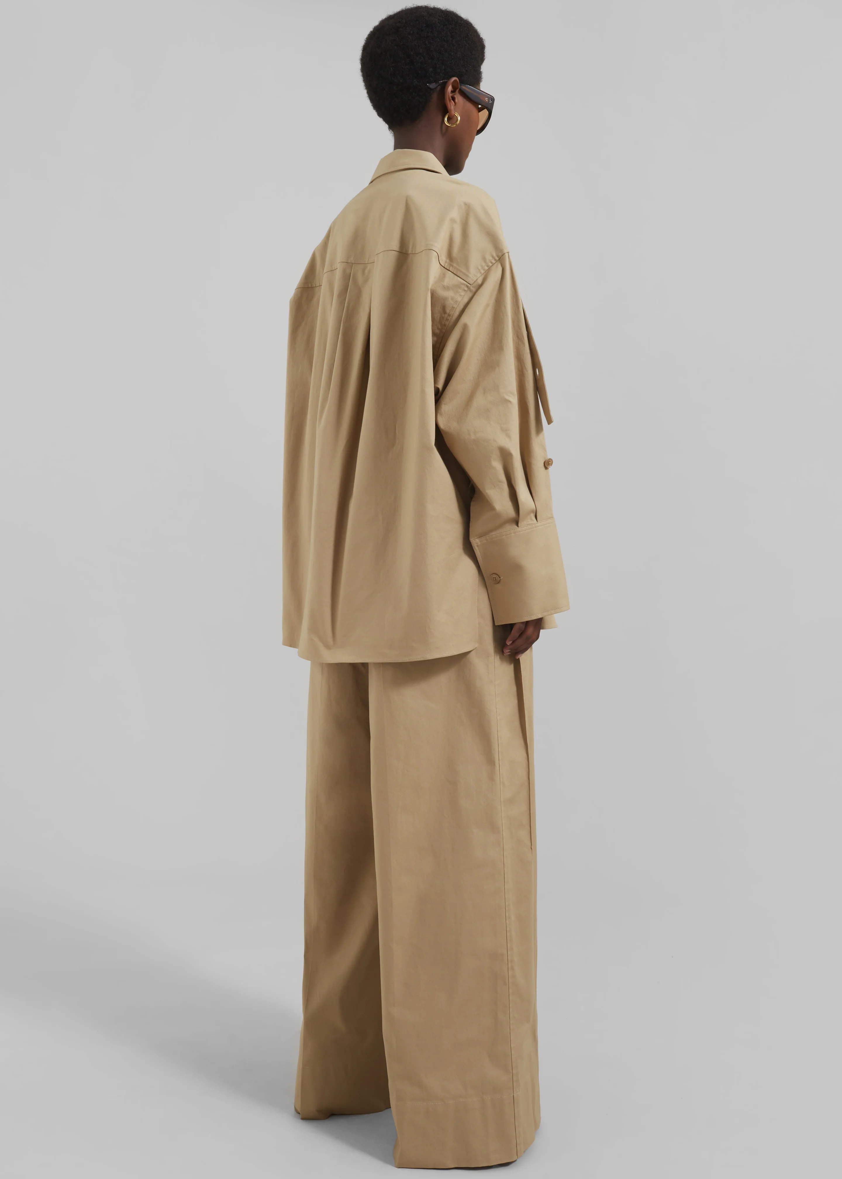 3.1 Phillip Lim Double Pleated Wide Leg Trousers - Khaki - Image 9