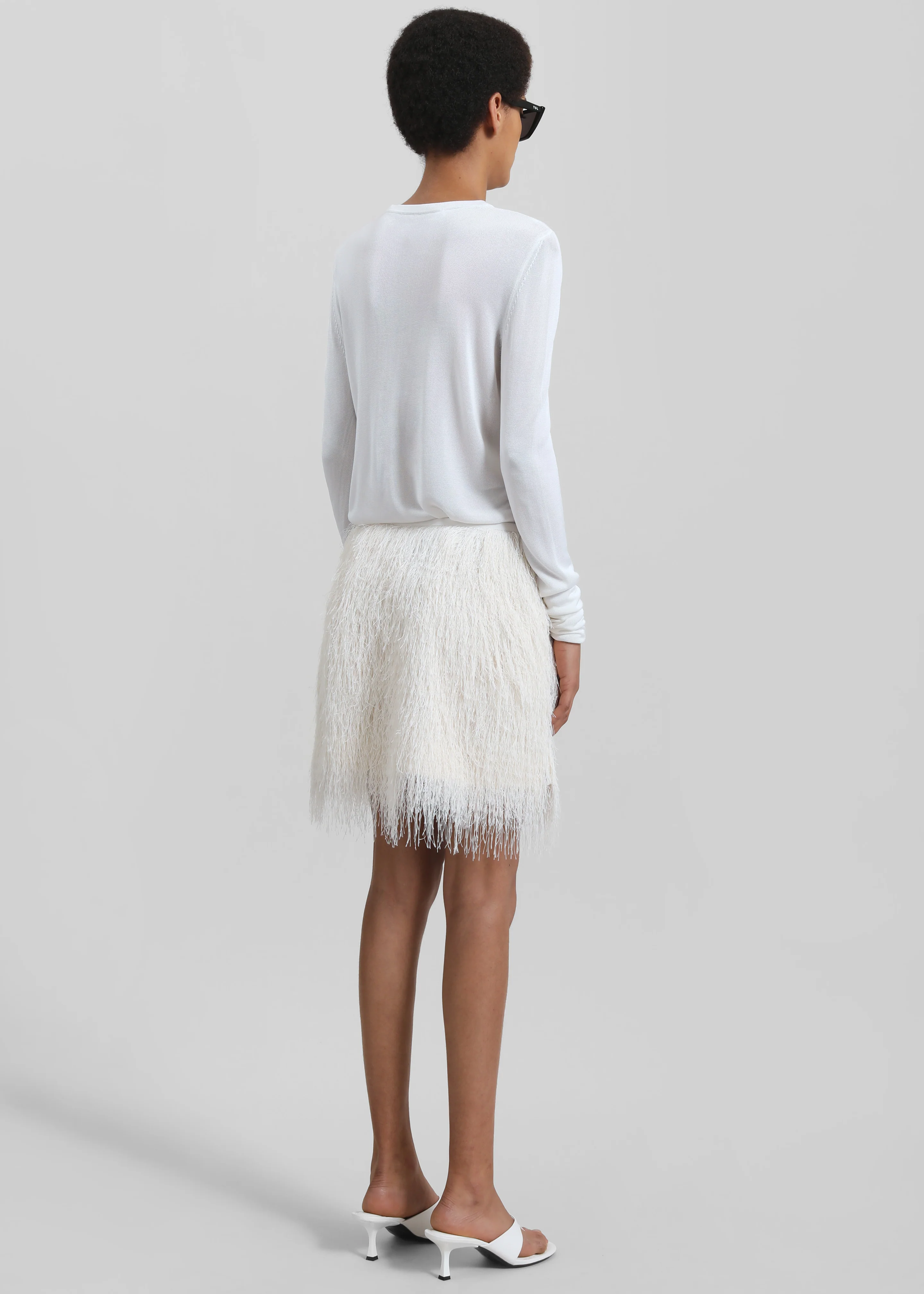 3.1 Phillip Lim Fringe Mini Slip Skirt - Ivory - Image 5