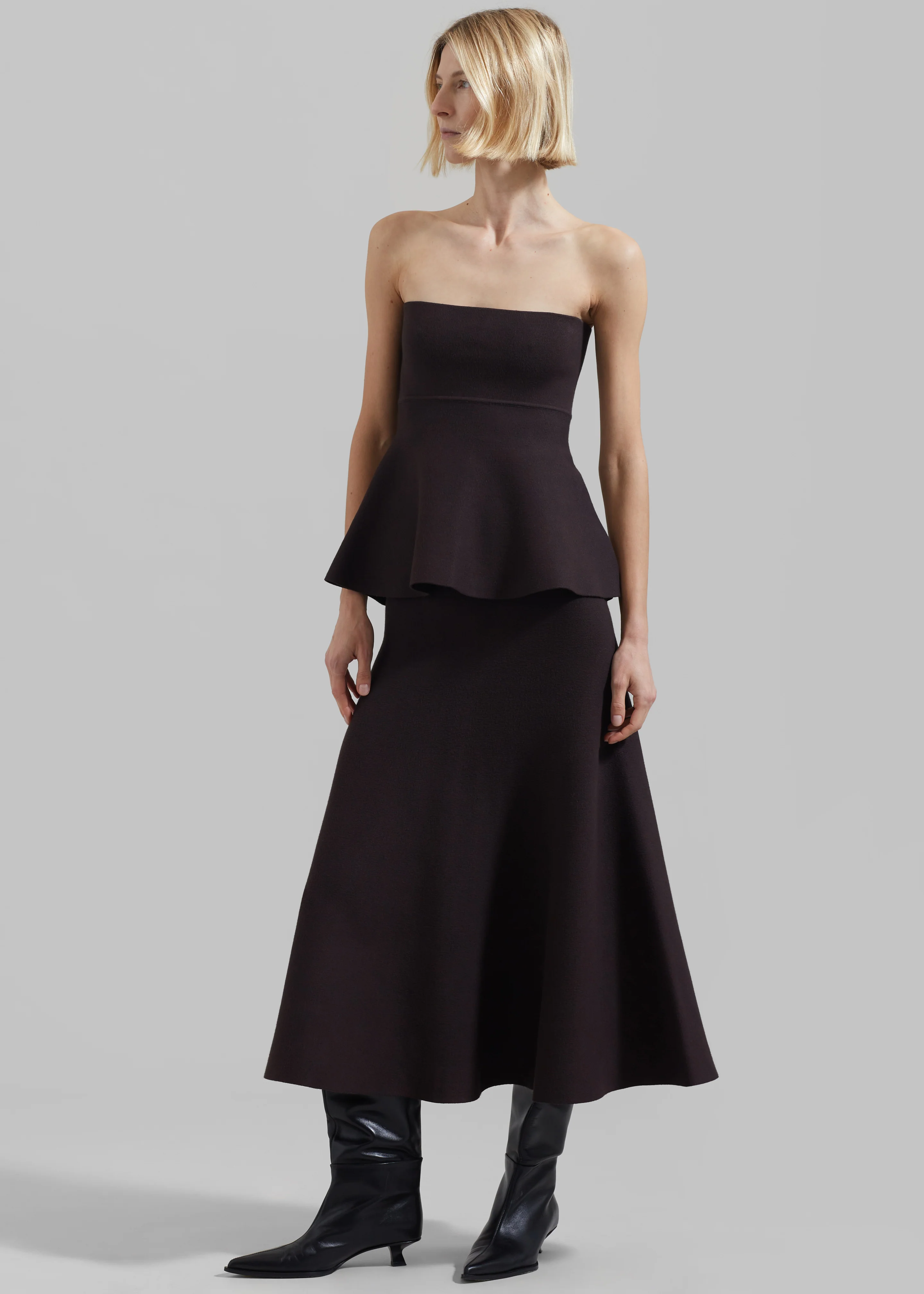 Agathe Knit Bustier - Dark Plum - Image 2