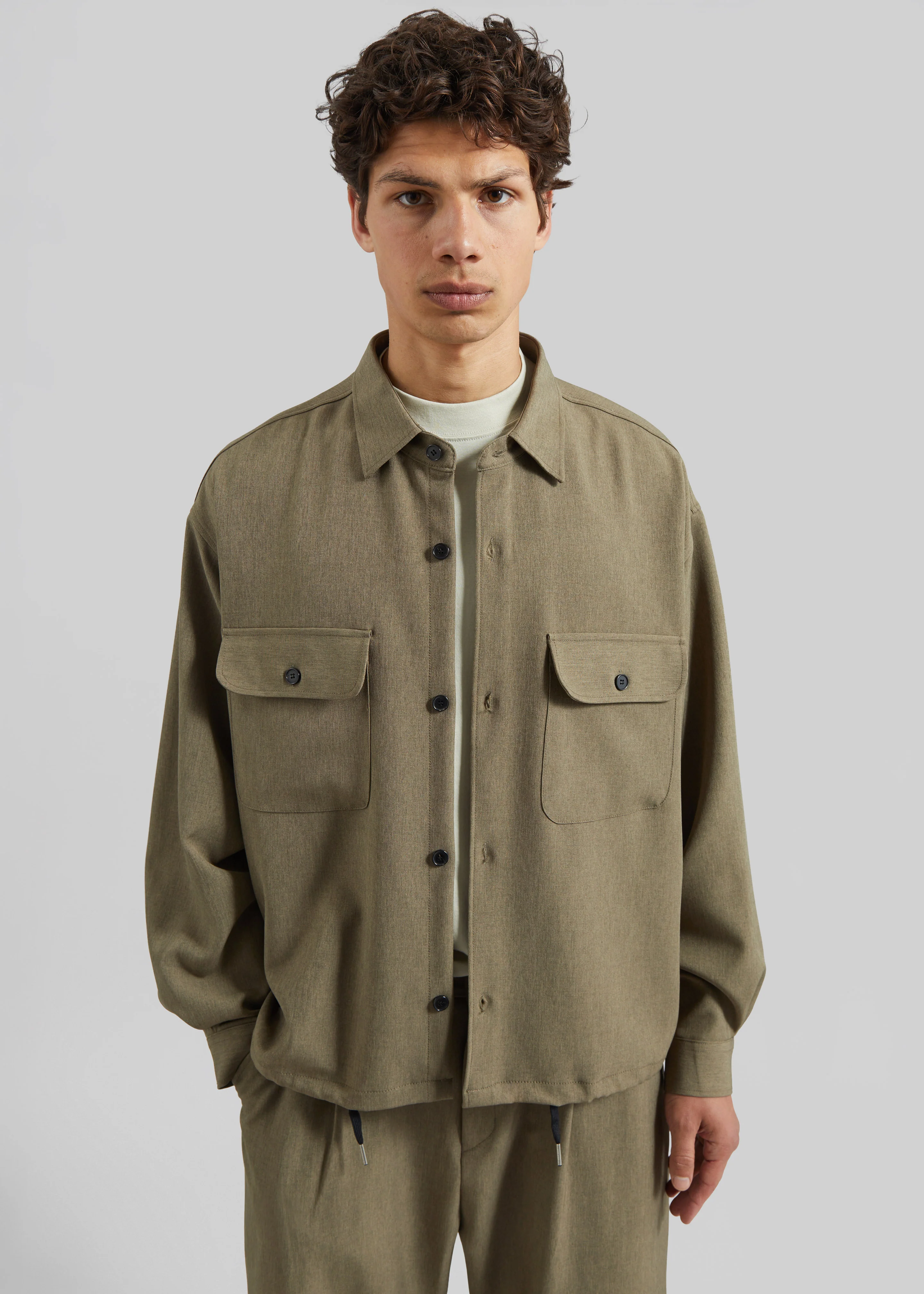 Alessio Shirt Jacket - Olive - Image 5