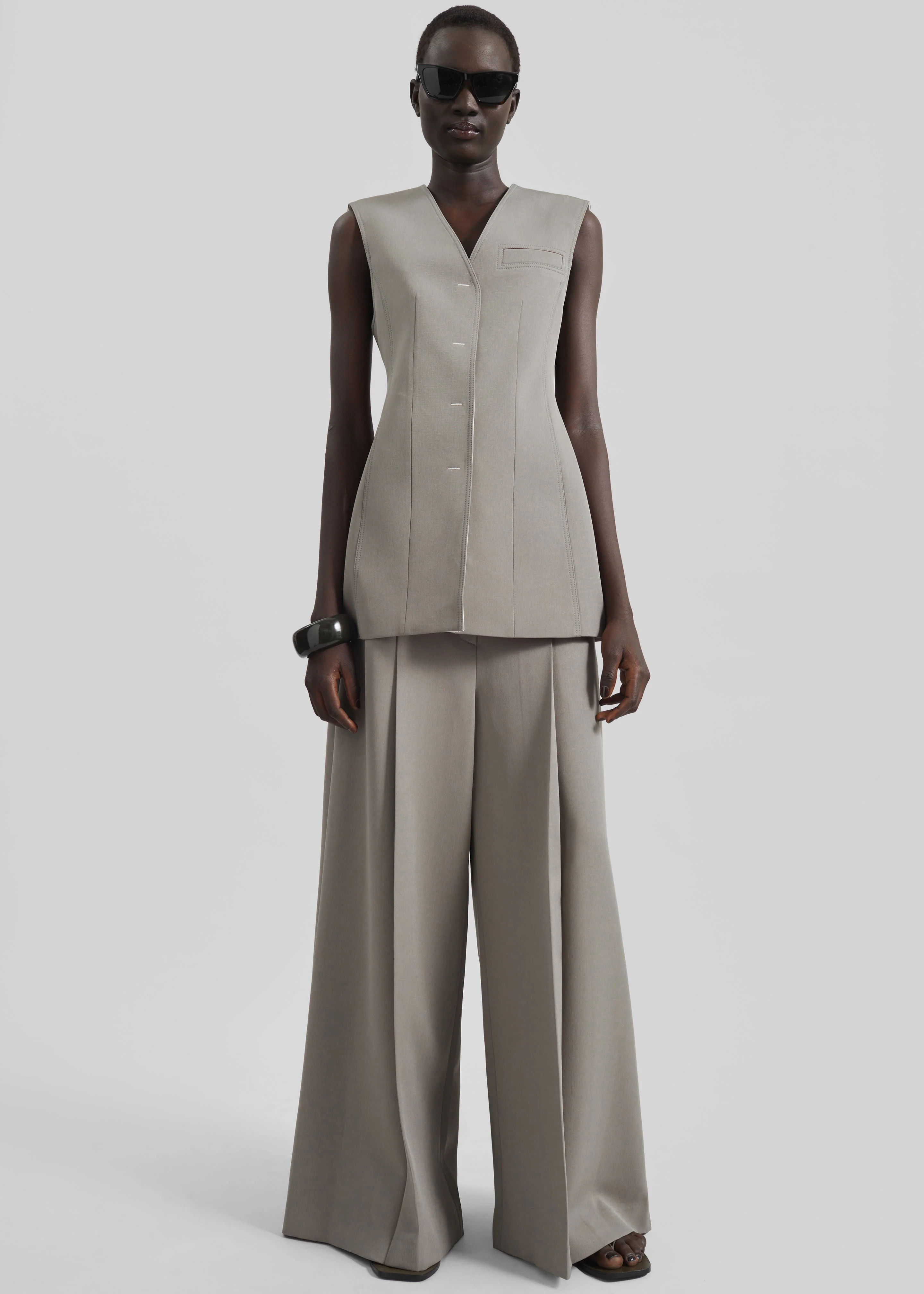 Ashbury Vest Dress - Taupe - Image 2