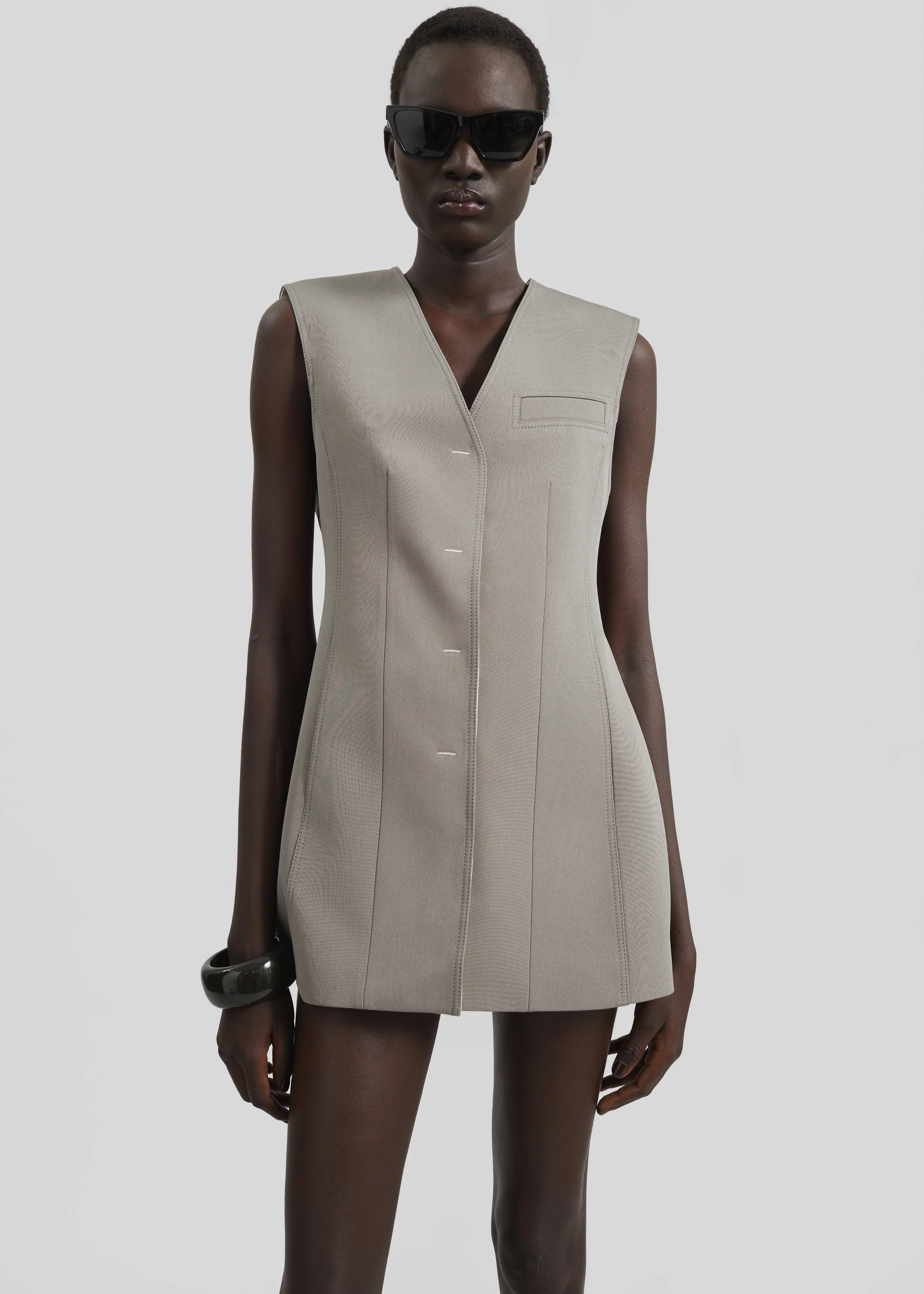 Ashbury Vest Dress - Taupe - Image 4