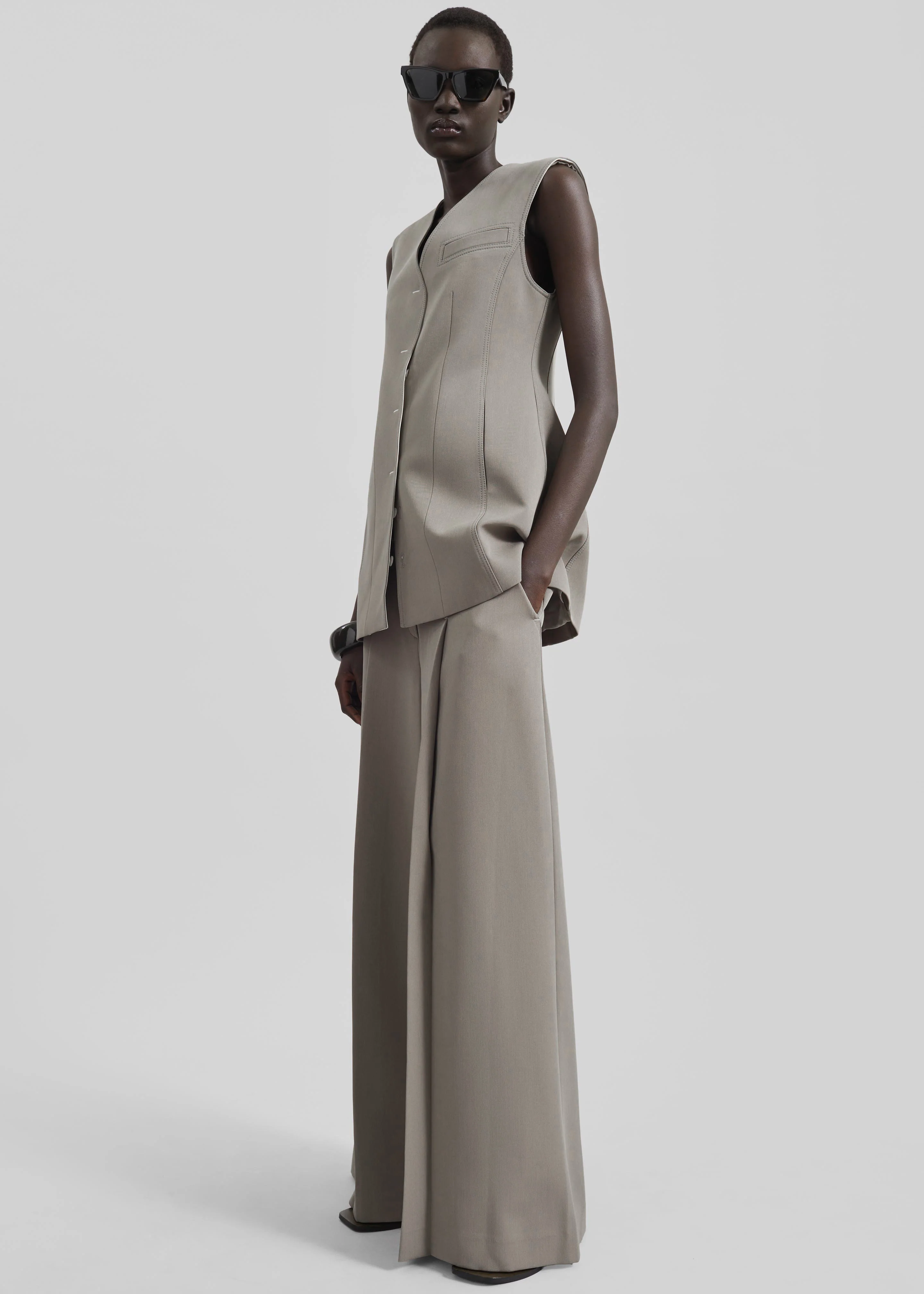 Ashbury Vest Dress - Taupe - Image 5