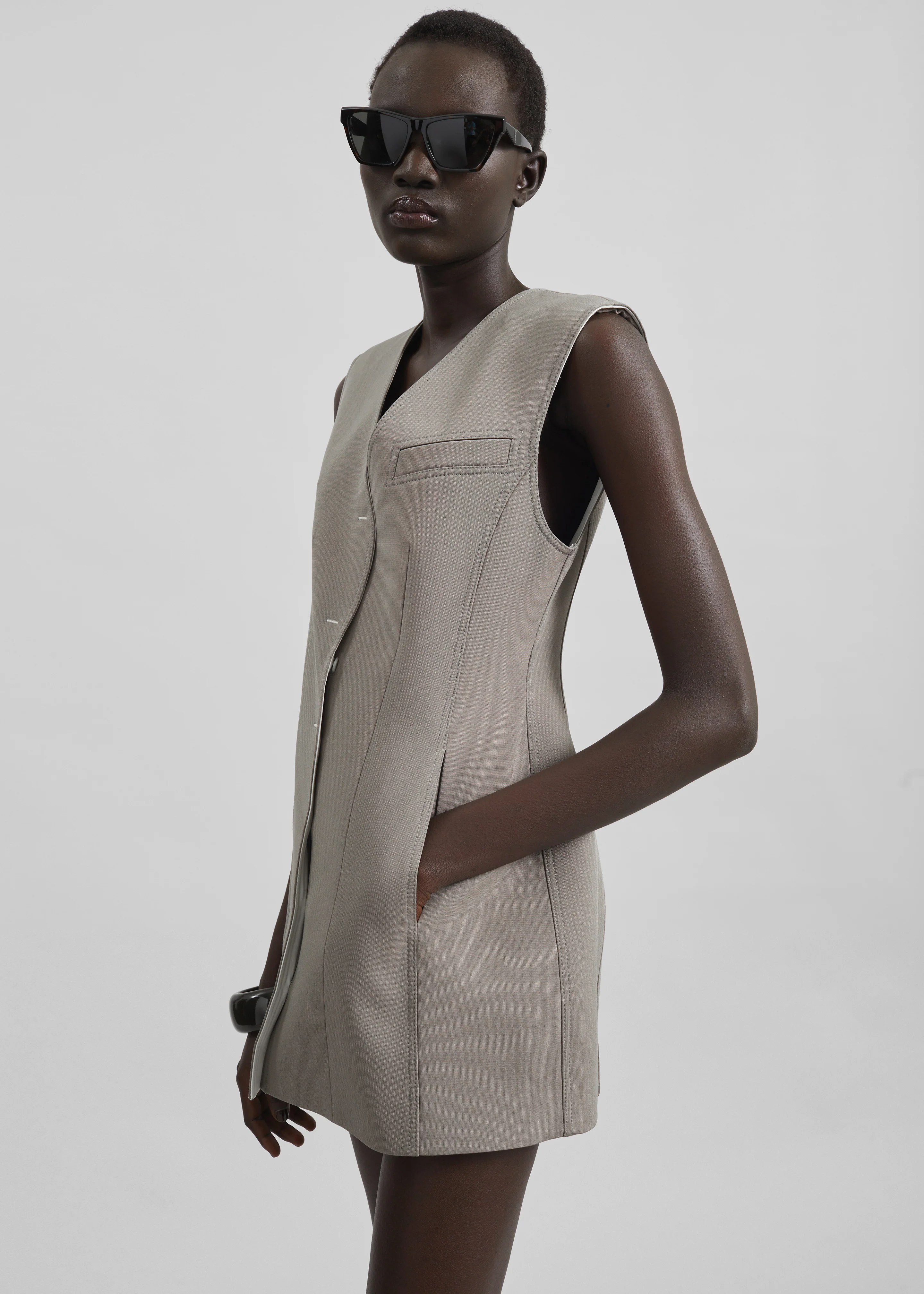 Ashbury Vest Dress - Taupe - Image 8