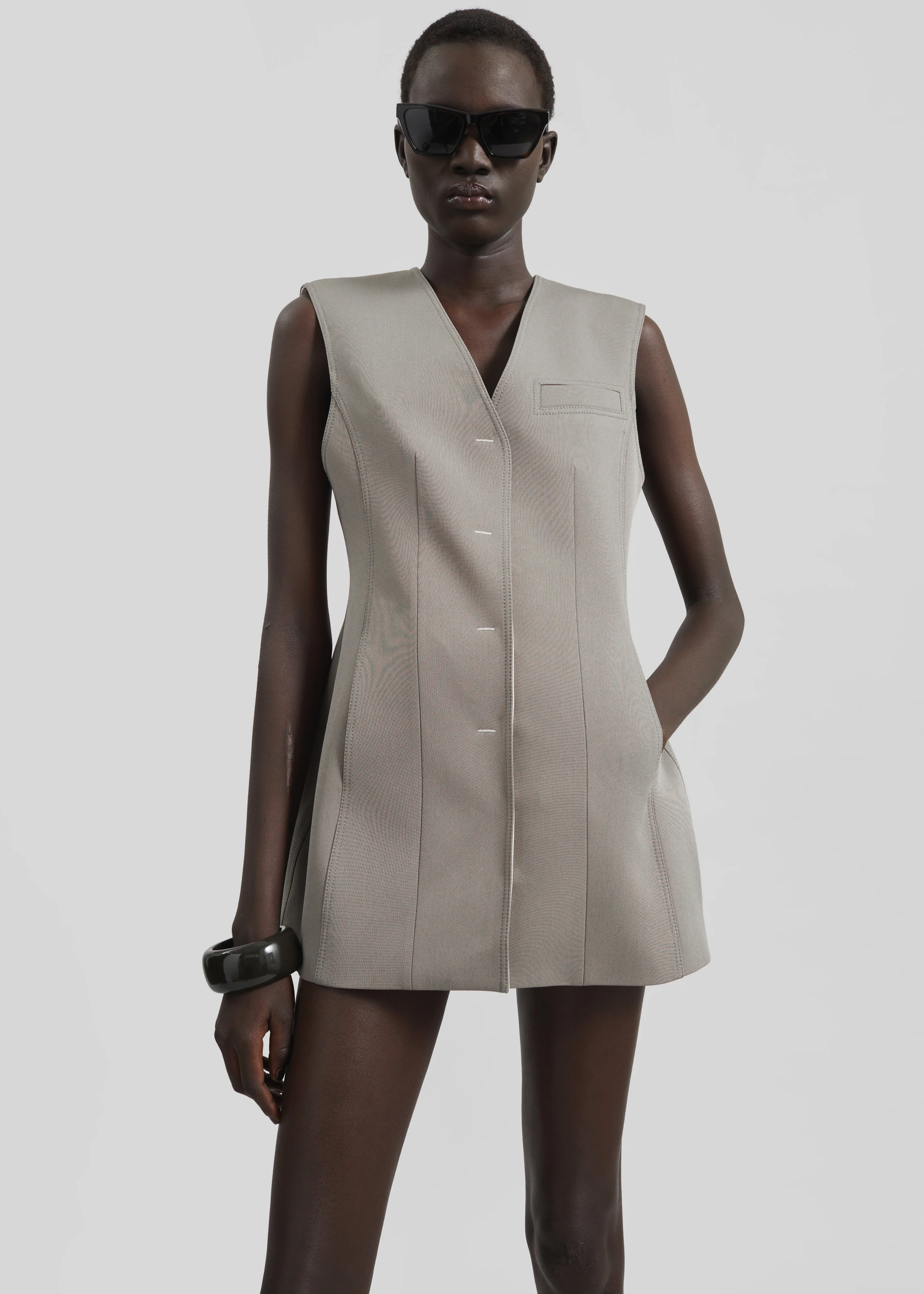 Ashbury Vest Dress - Taupe - Image 9