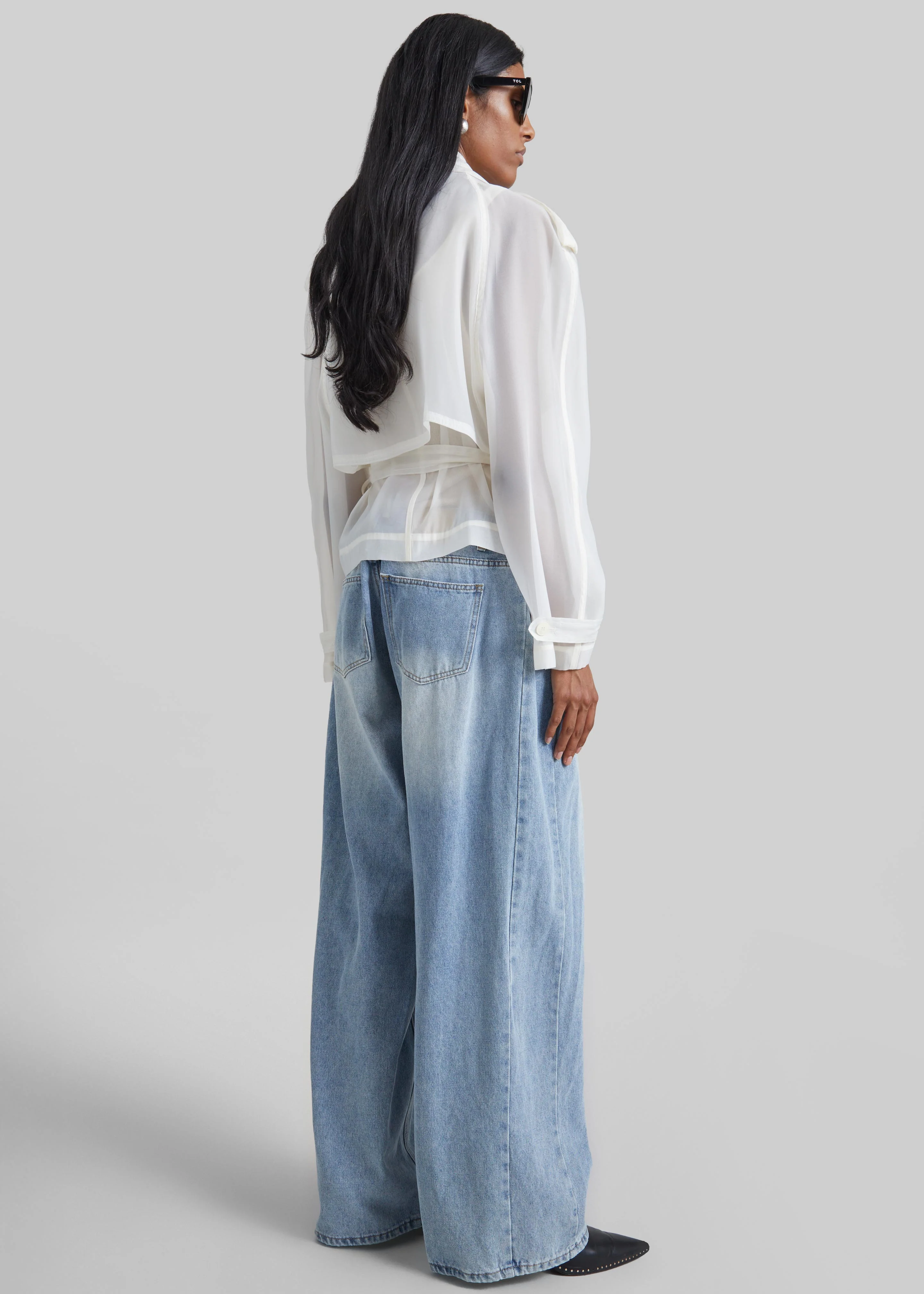 Asola Sheer Short Trench - Ivory - Image 7