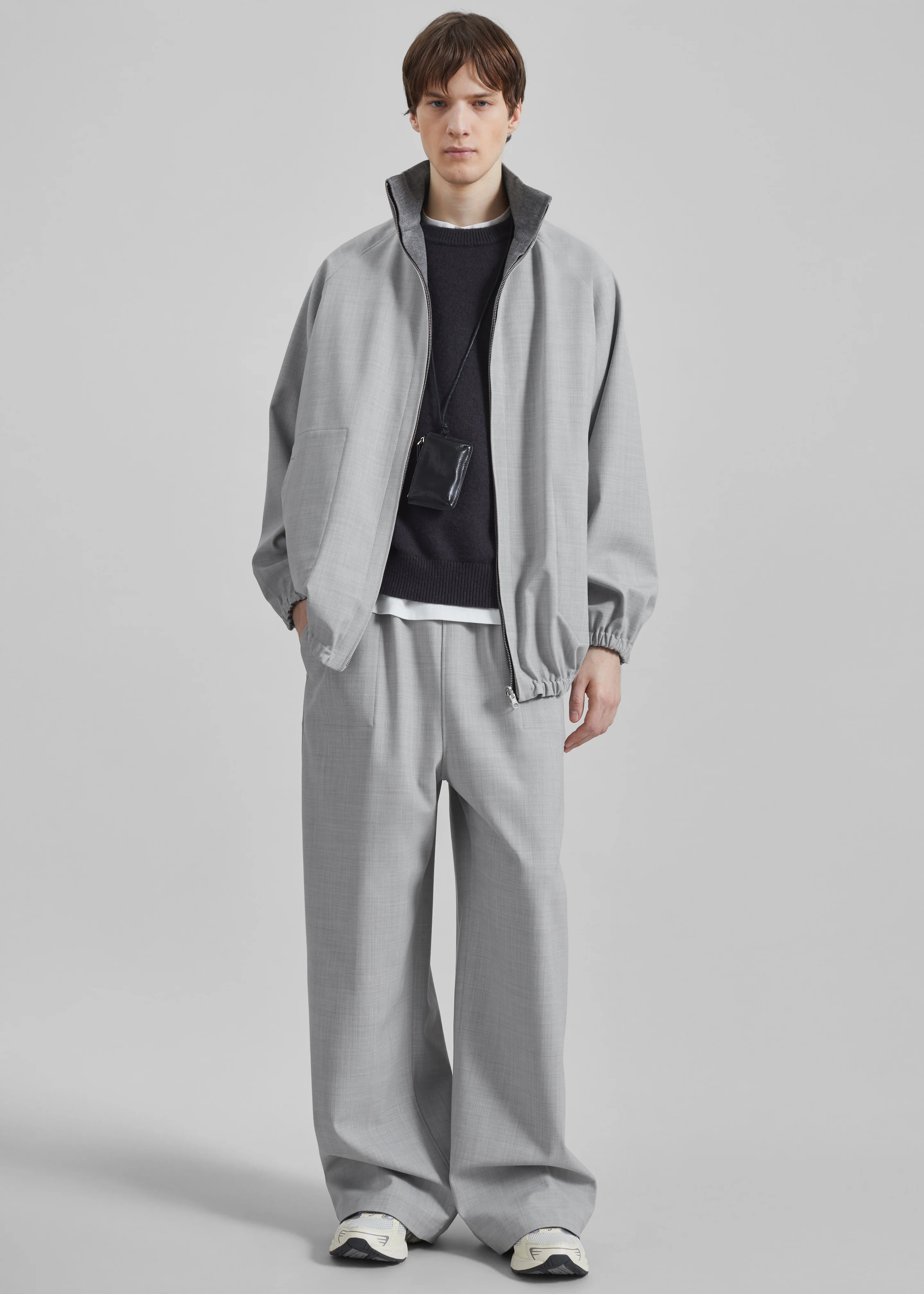 Baxter Reversible Track Jacket - Grey Melange - Image 11