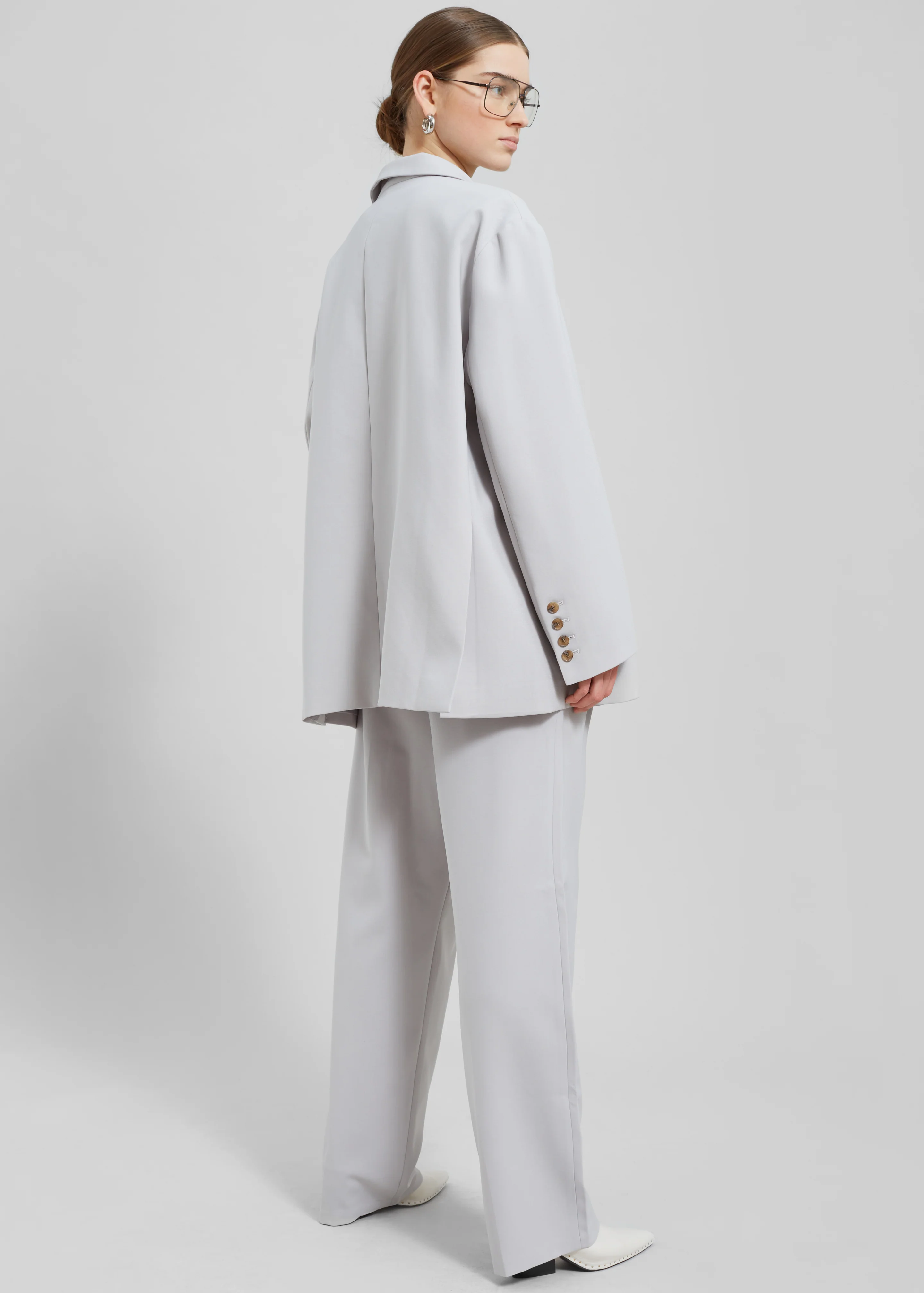 Bea Pleated Suit Pants - Grey - Image 12