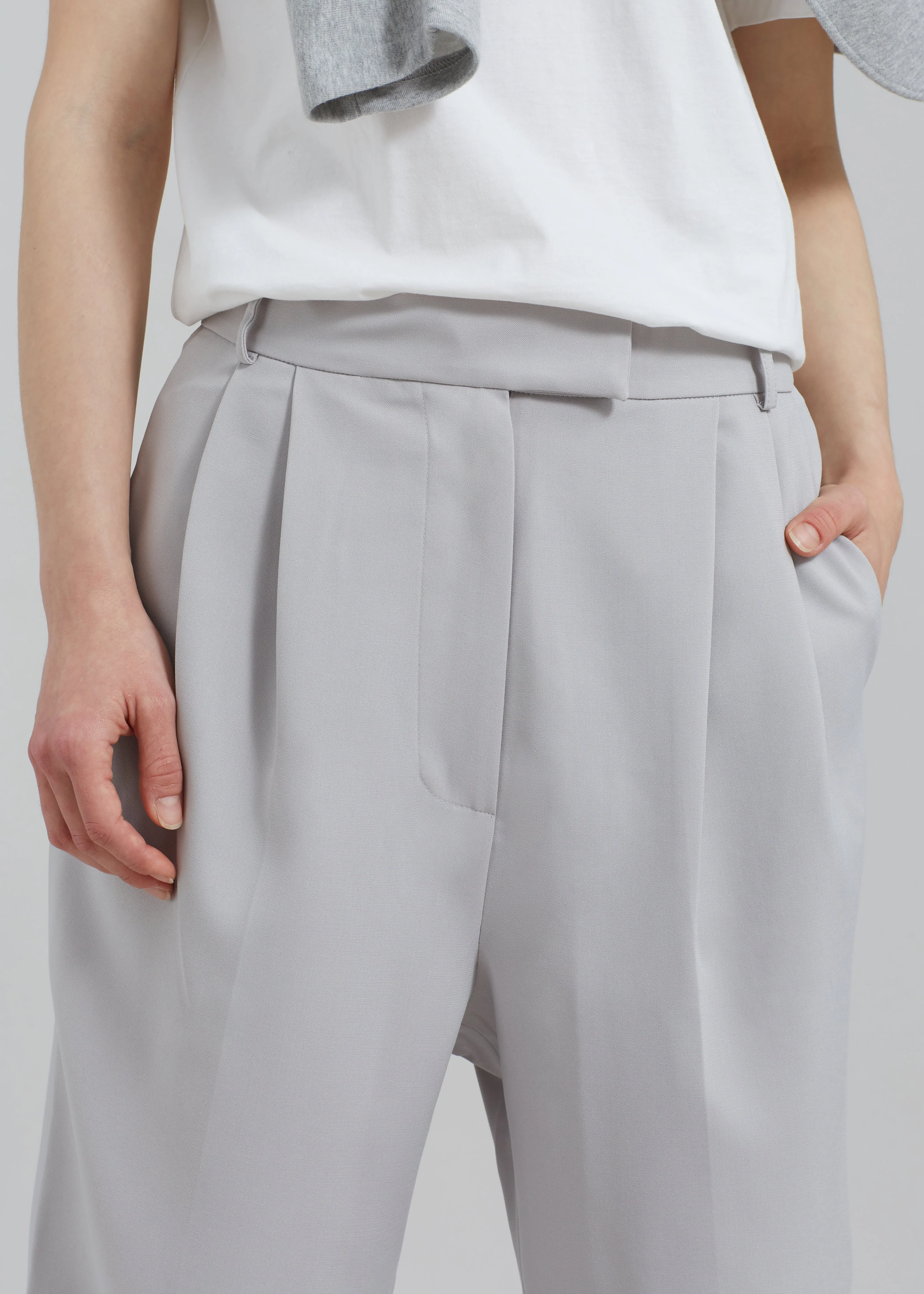 Bea Pleated Suit Pants - Grey - Image 4