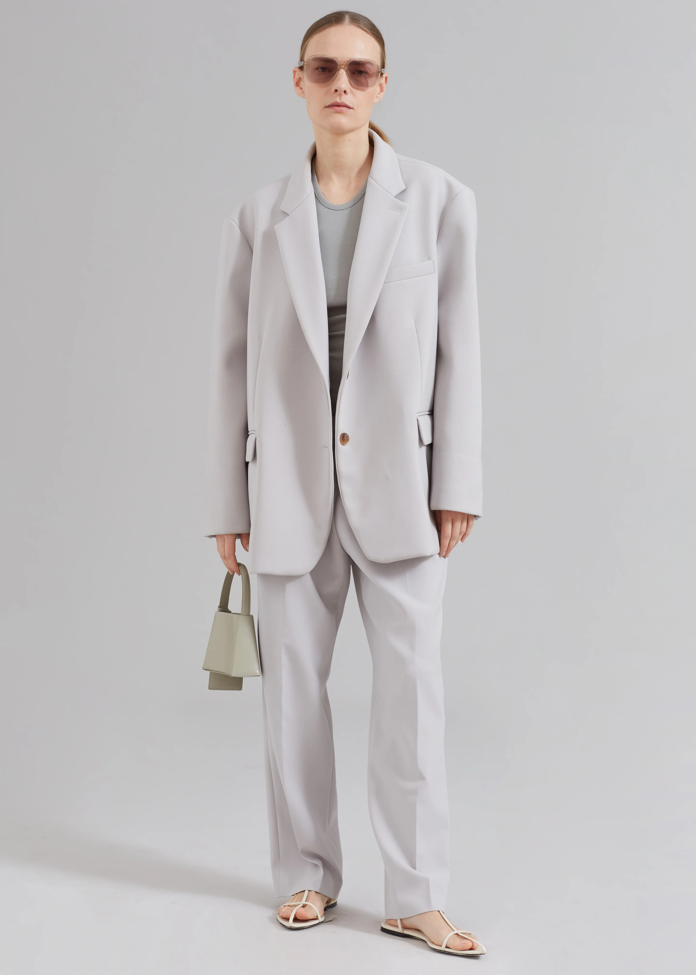 Bea Pleated Suit Pants - Grey - Image 5