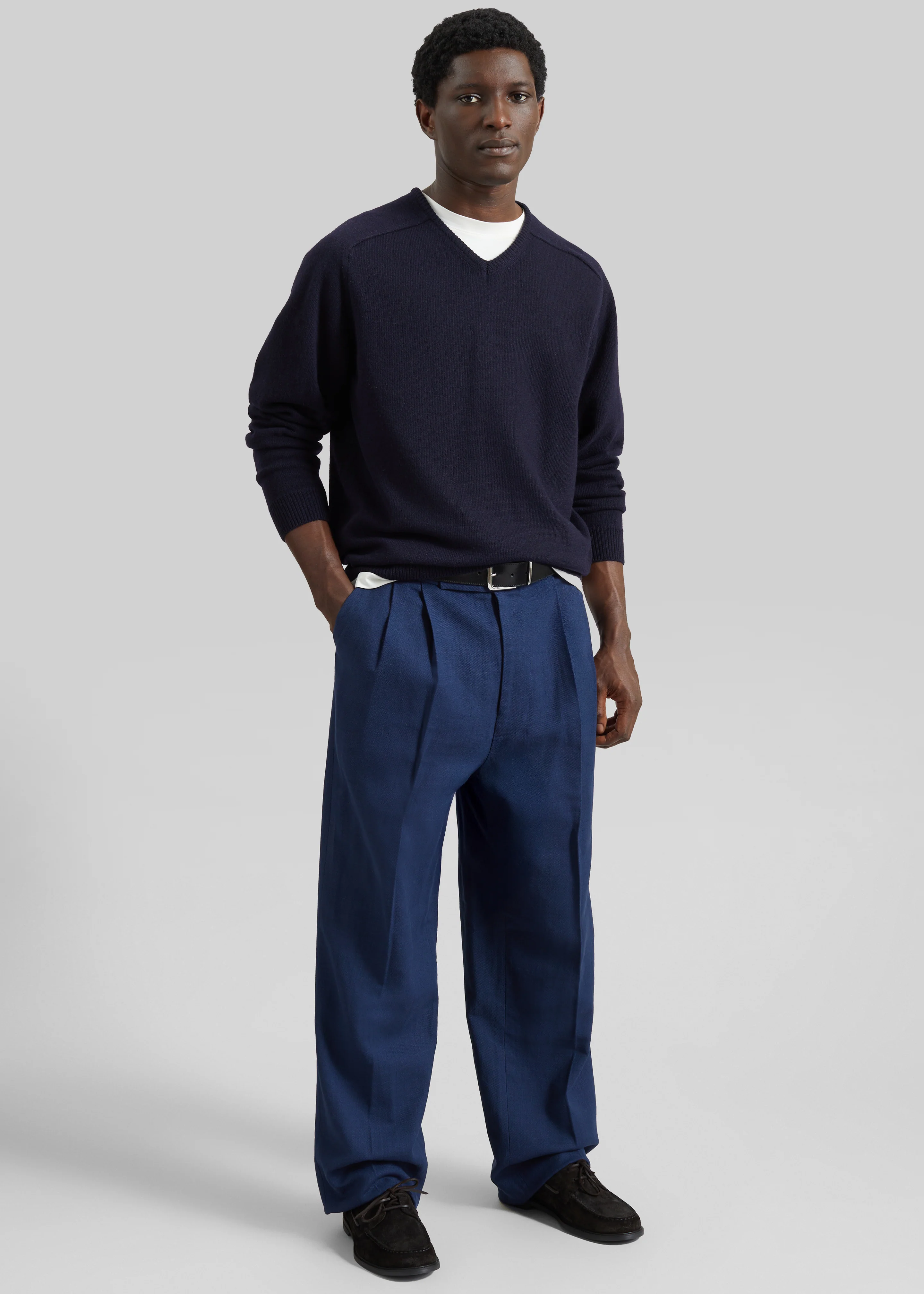 Beo Linen Pants - Navy - Image 3