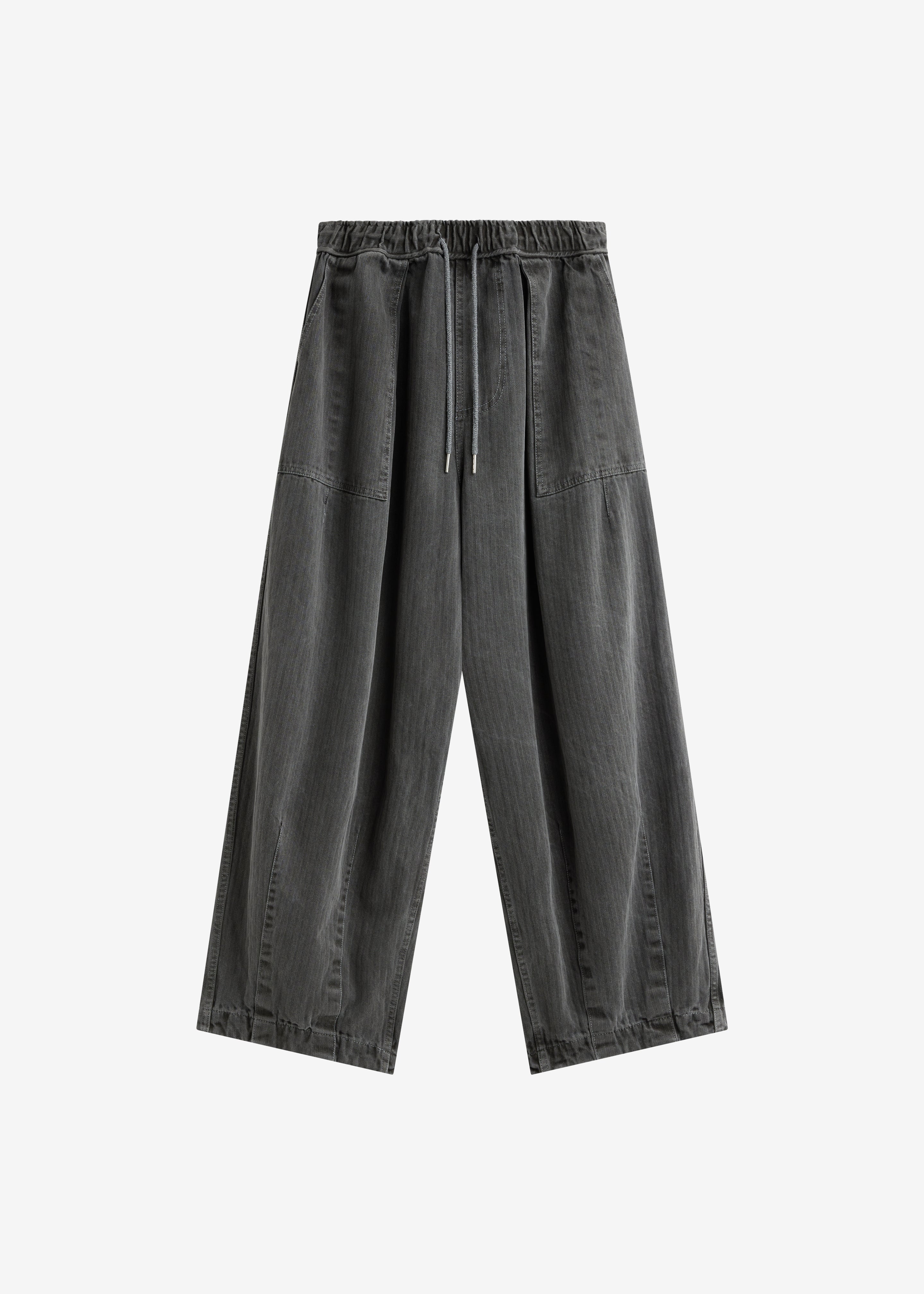 Bernay Herringbone Balloon Pants - Slate Grey - Image 7