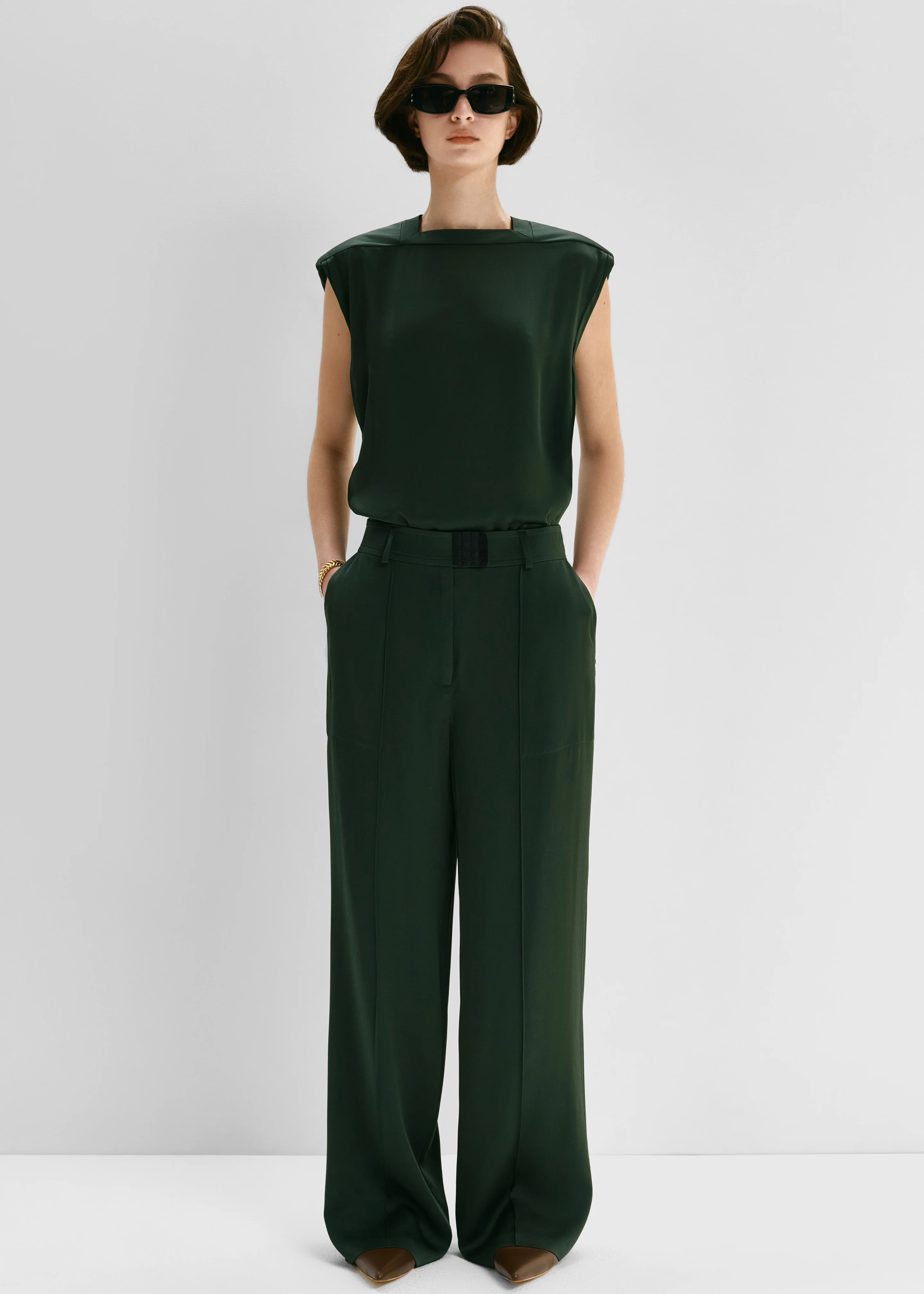 Bevza Bra Closure Trousers - Dark Green - Image 6