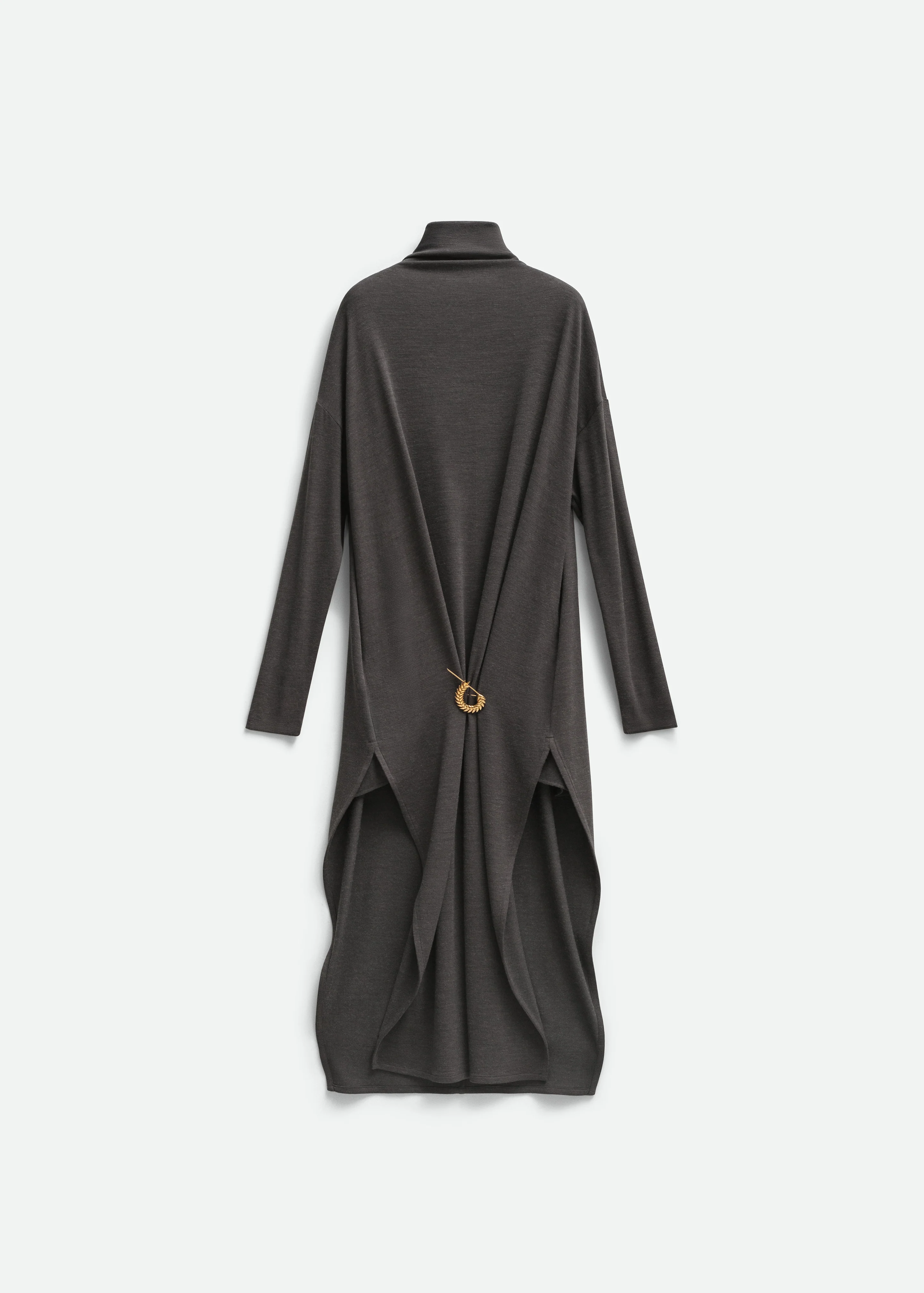 Bevza Brooch Dress - Dark Grey - Image 4