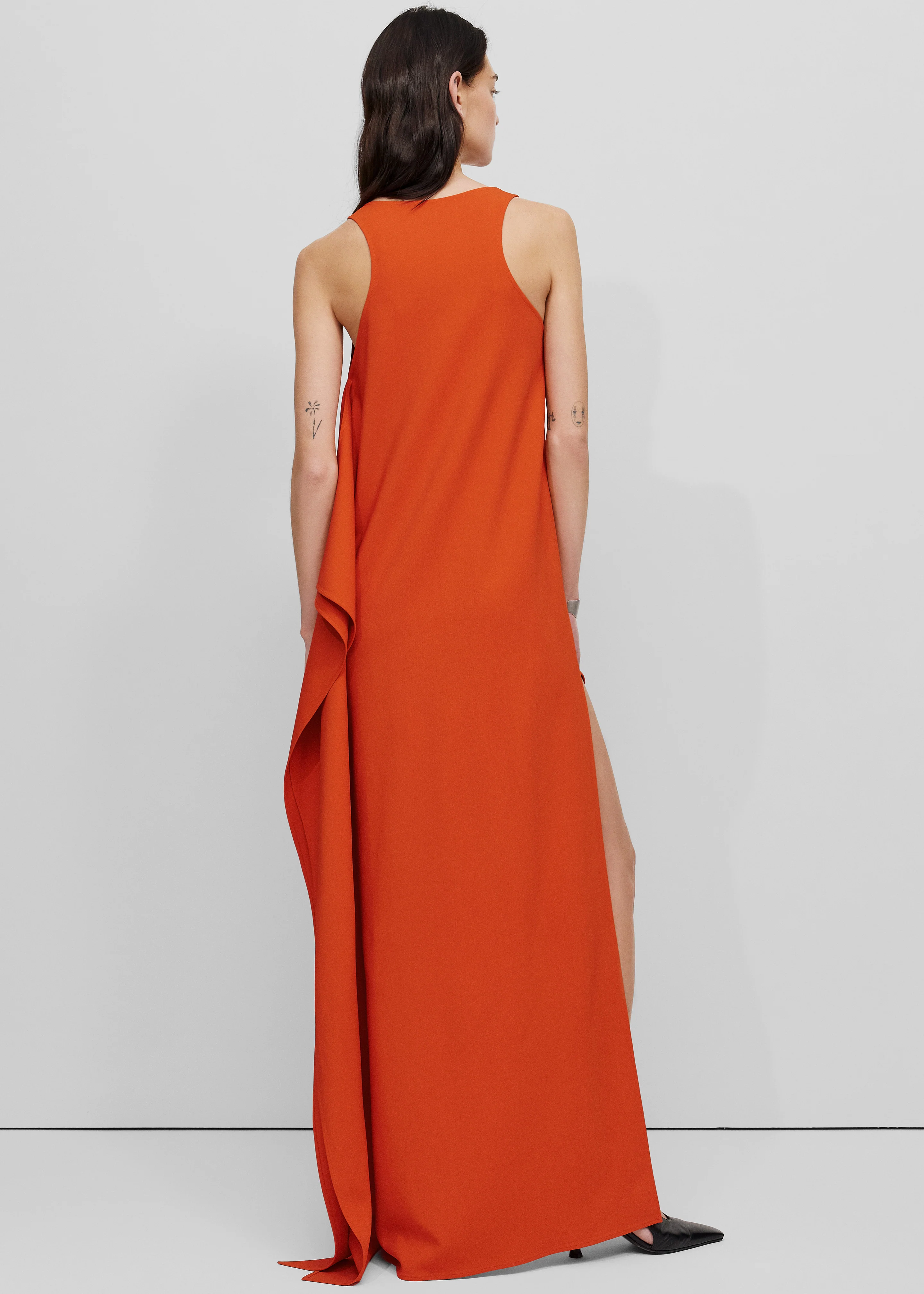 Bevza Edge Dress - Carrot Red - Image 4