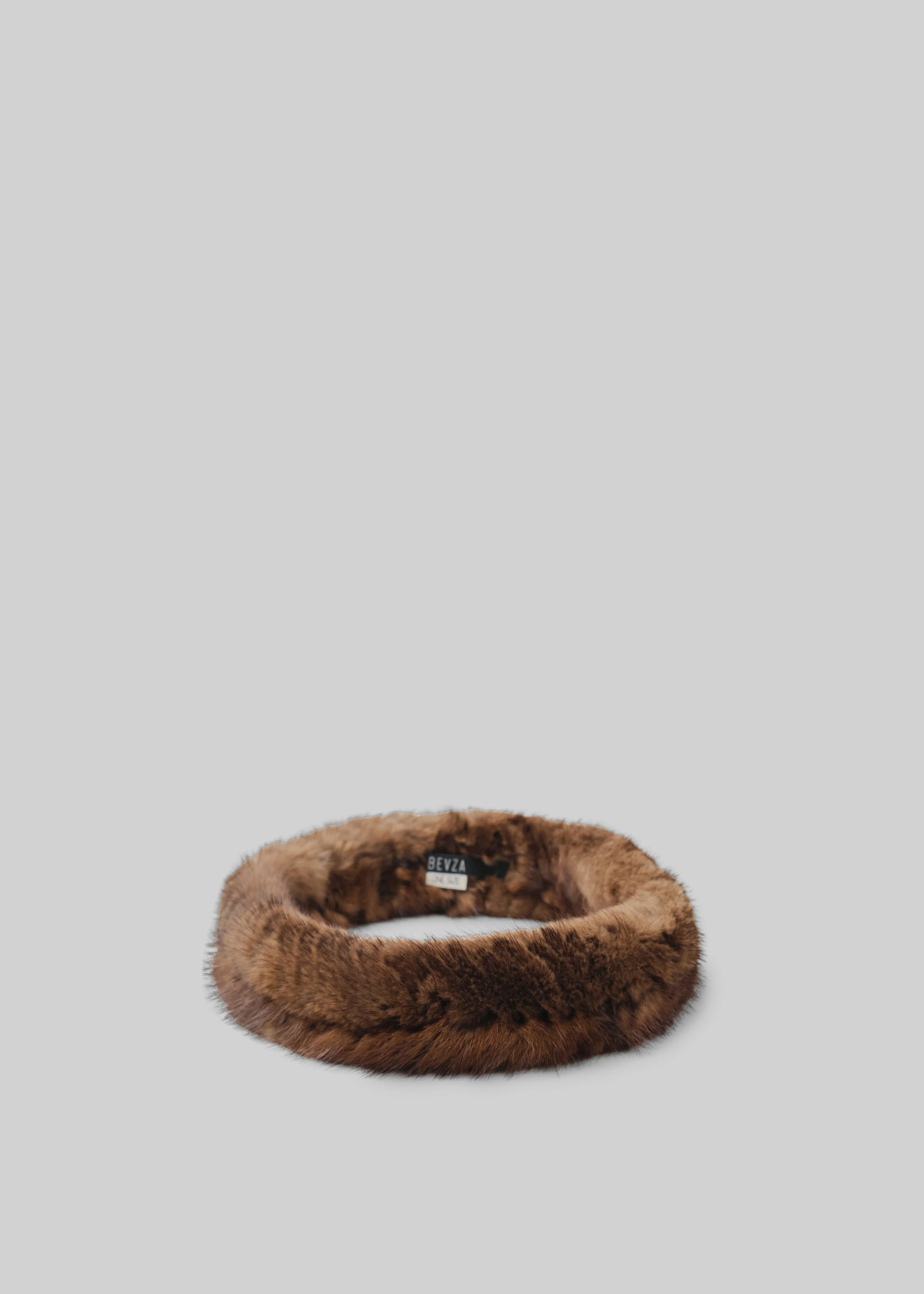 Bevza Mink Kosa Headband - Brown - Image 2