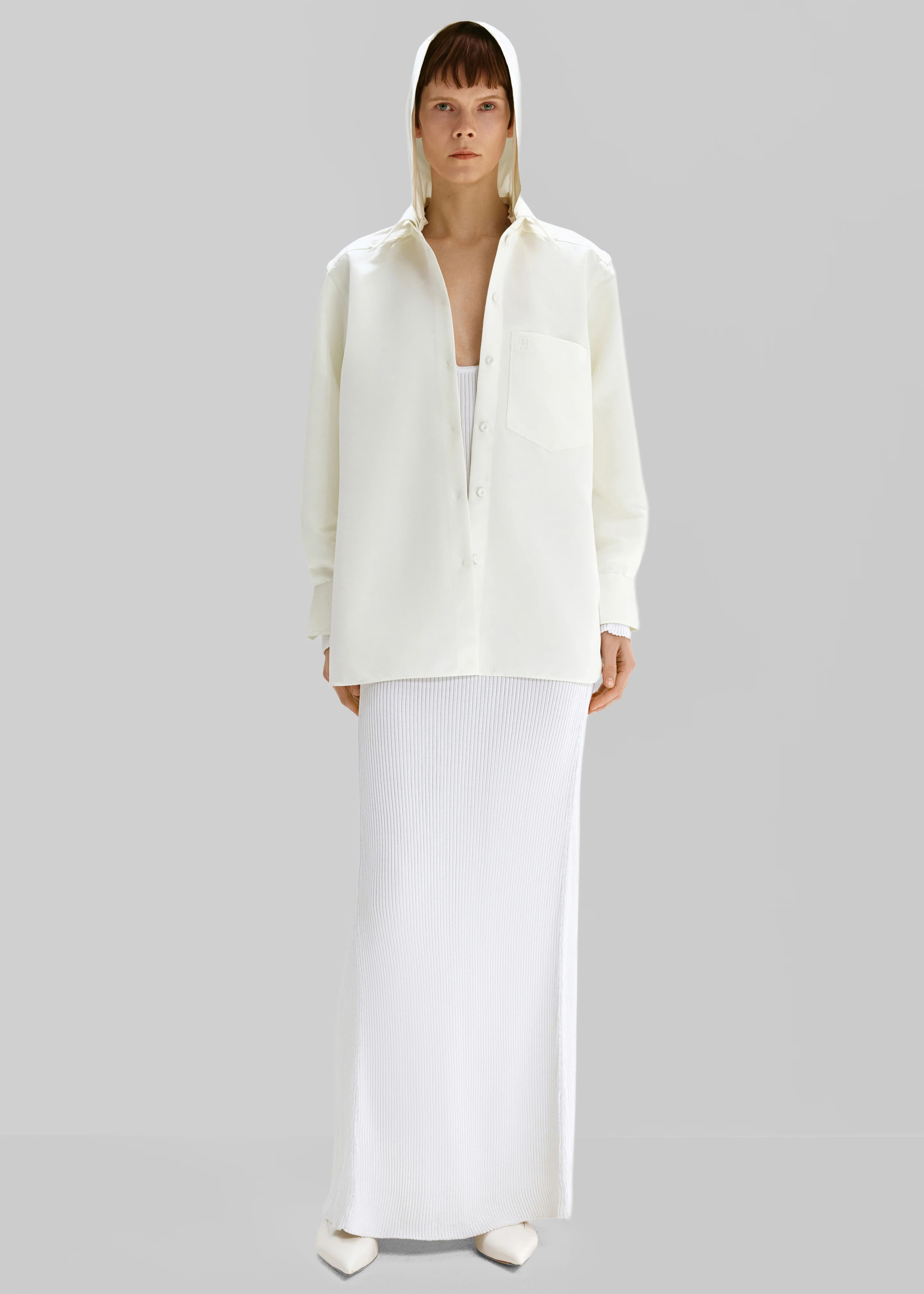 Bevza Shirt Rain Jacket - Dusty Ivory