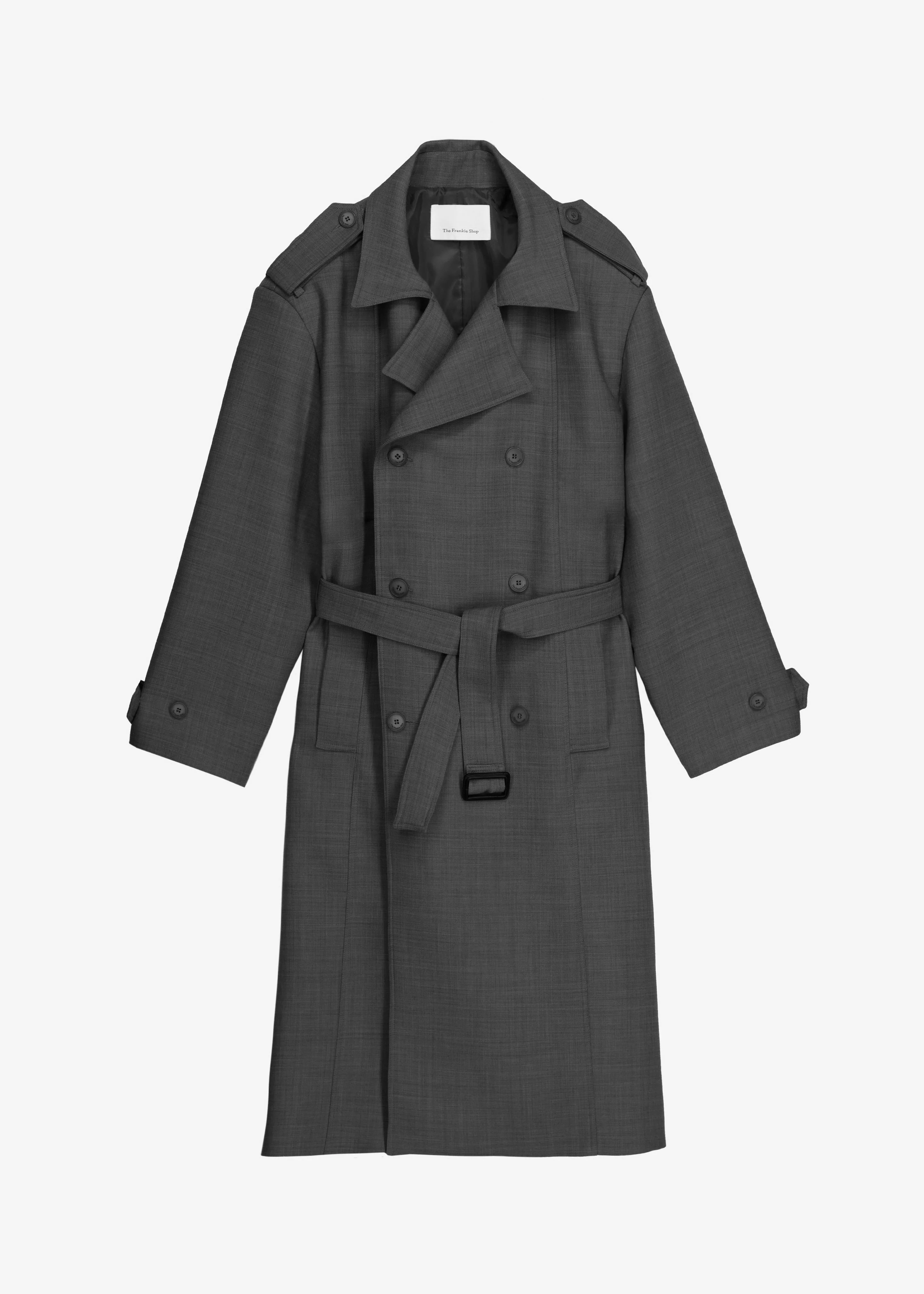 Bleecker Plaid Trench Coat - Dark Grey - Image 12