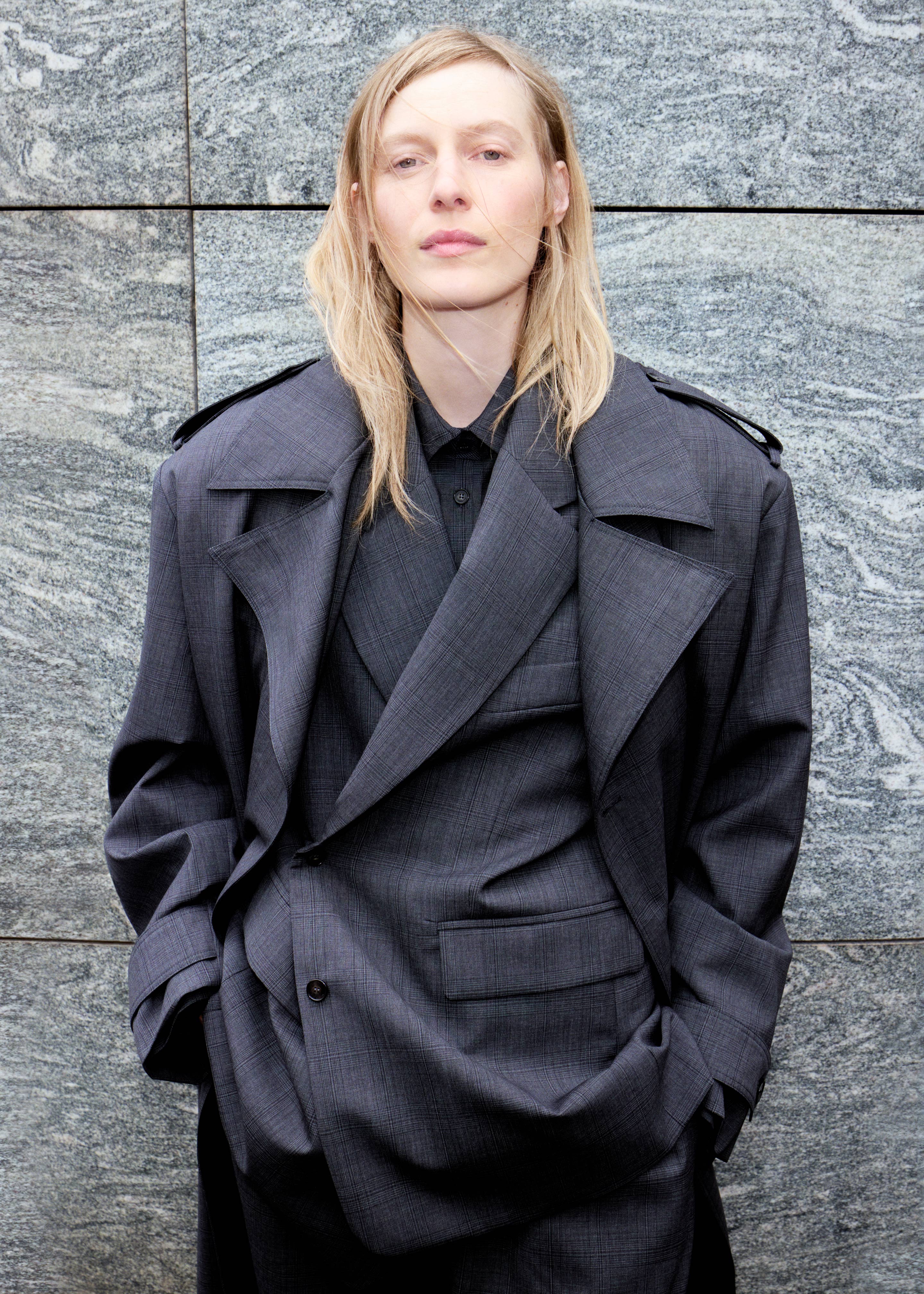Bleecker Plaid Trench Coat - Dark Grey - Image 7