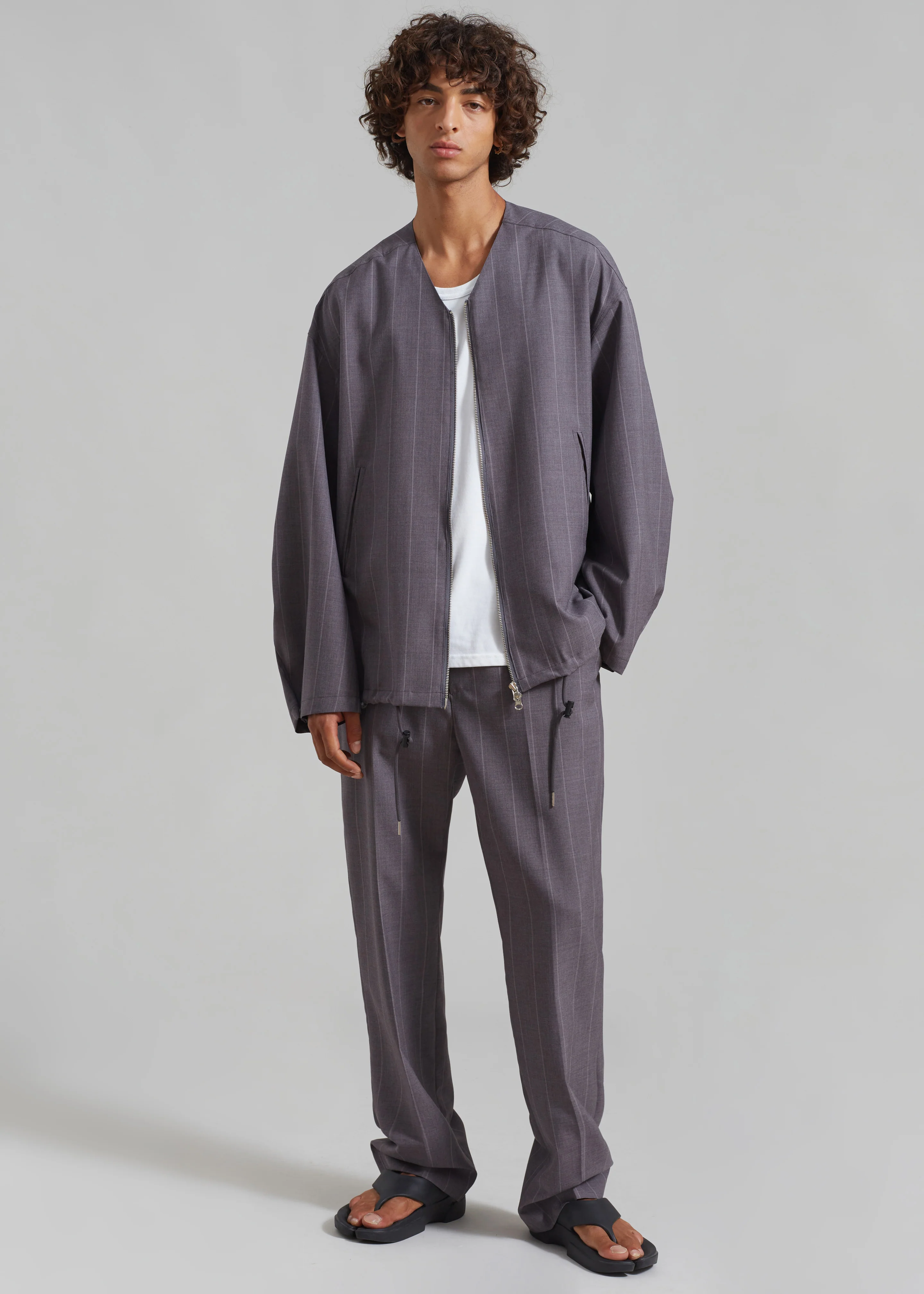 Boone Suit Pants - Grey Stripe - Image 6