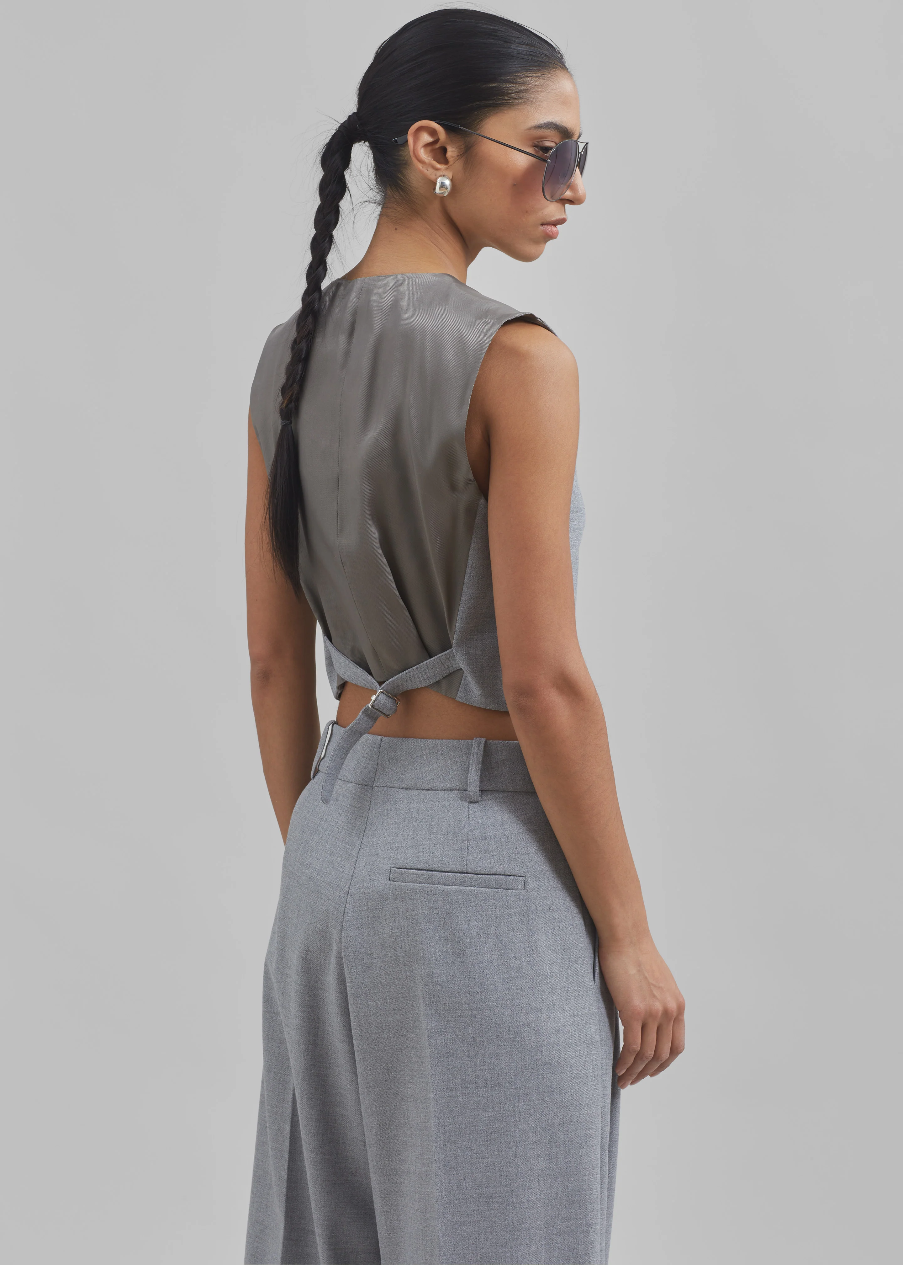 By Malene Birger Bettas Waistcoat - Grey Melange - Image 6