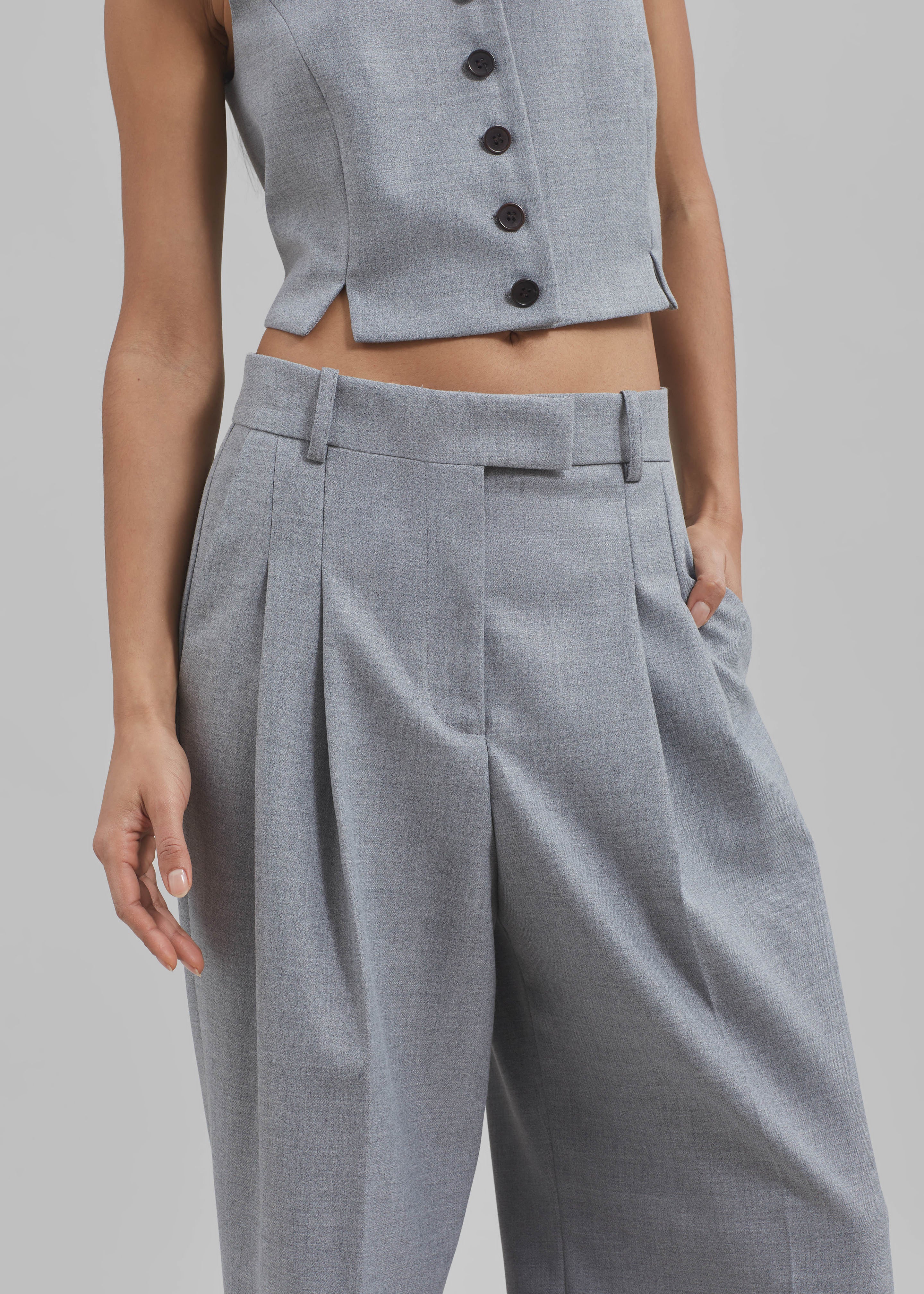 By Malene Birger Cymbaria Pants - Grey Melange - Image 3