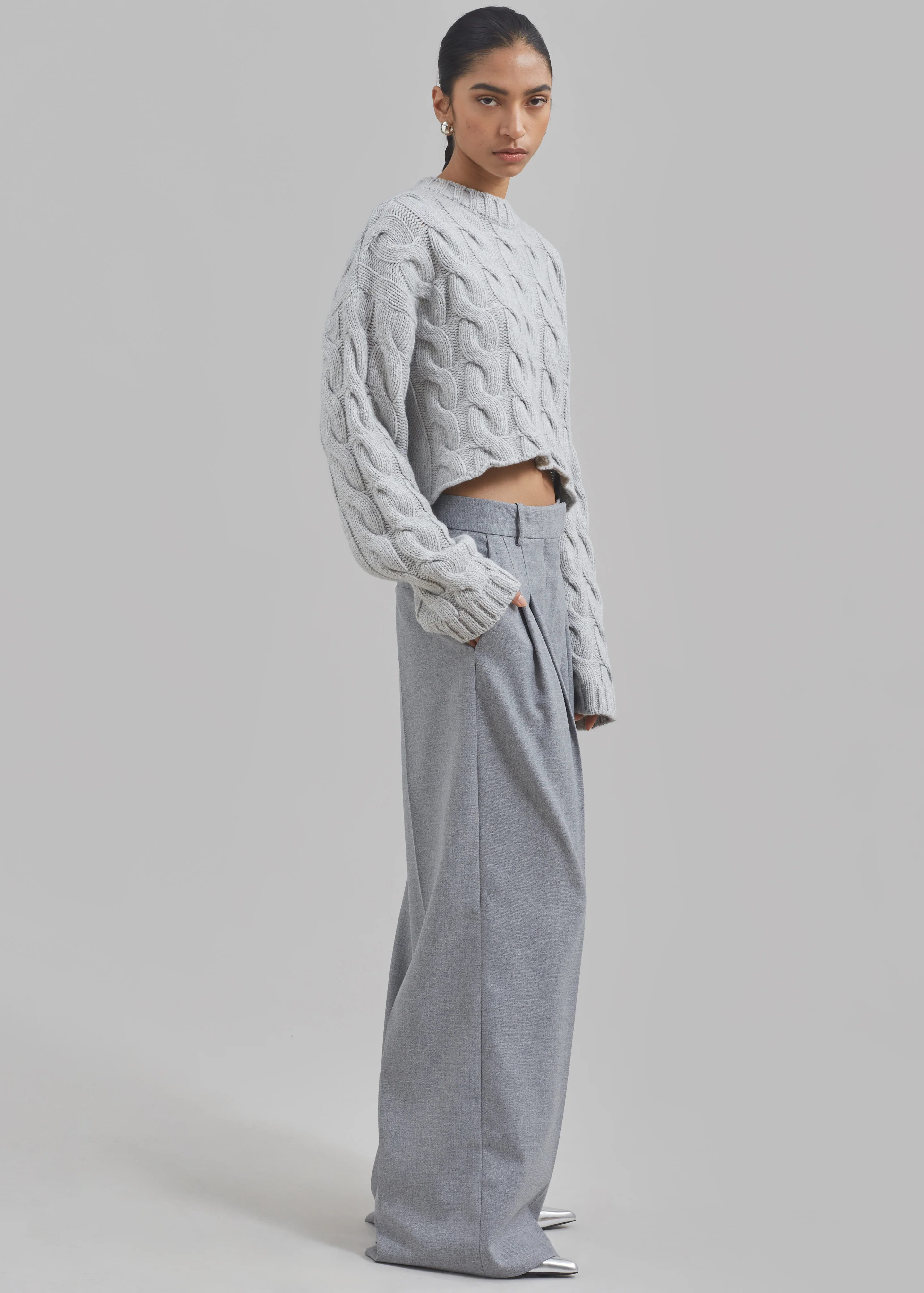 By Malene Birger Cymbaria Pants - Grey Melange - Image 4