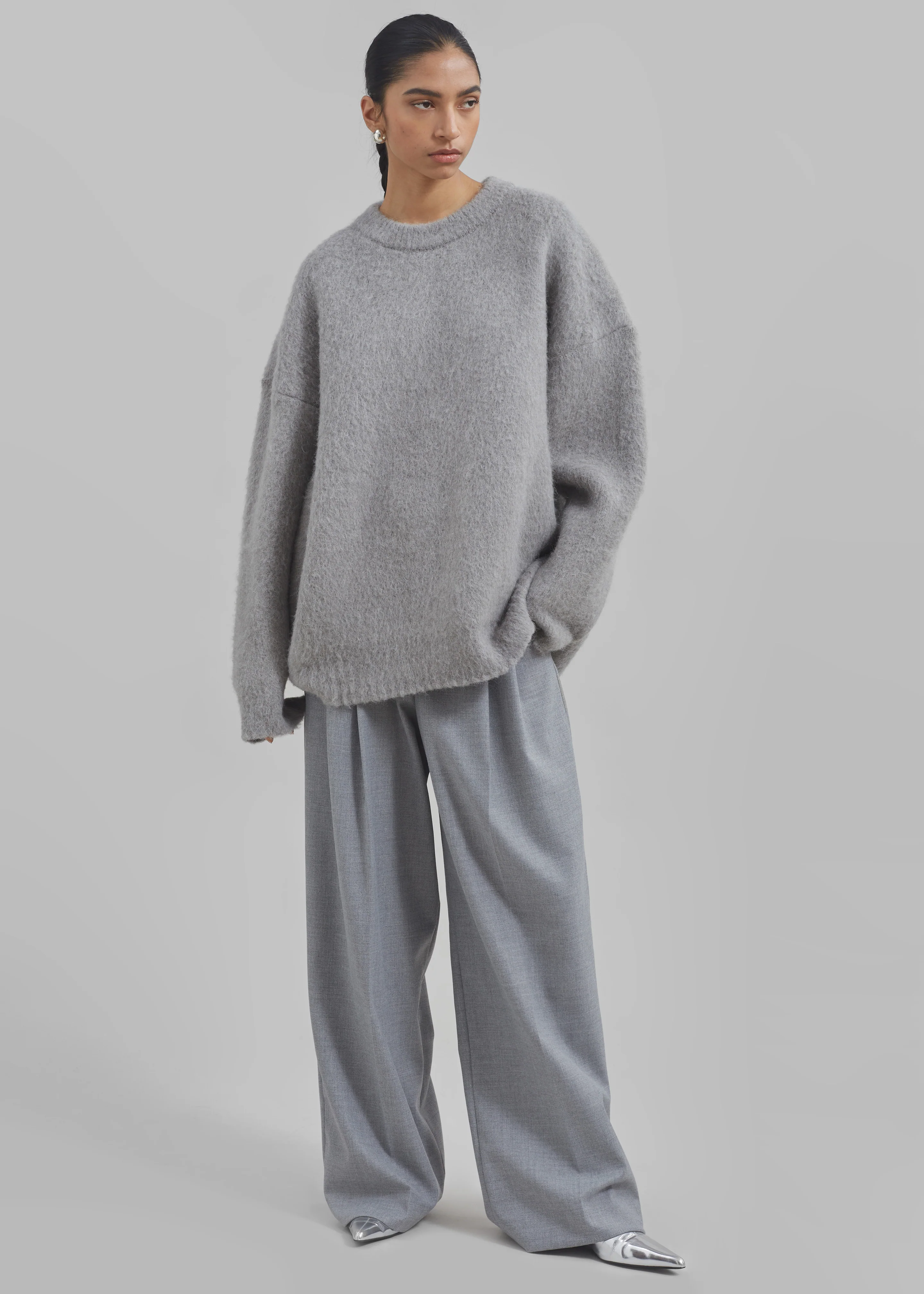 By Malene Birger Cymbaria Pants - Grey Melange - Image 5