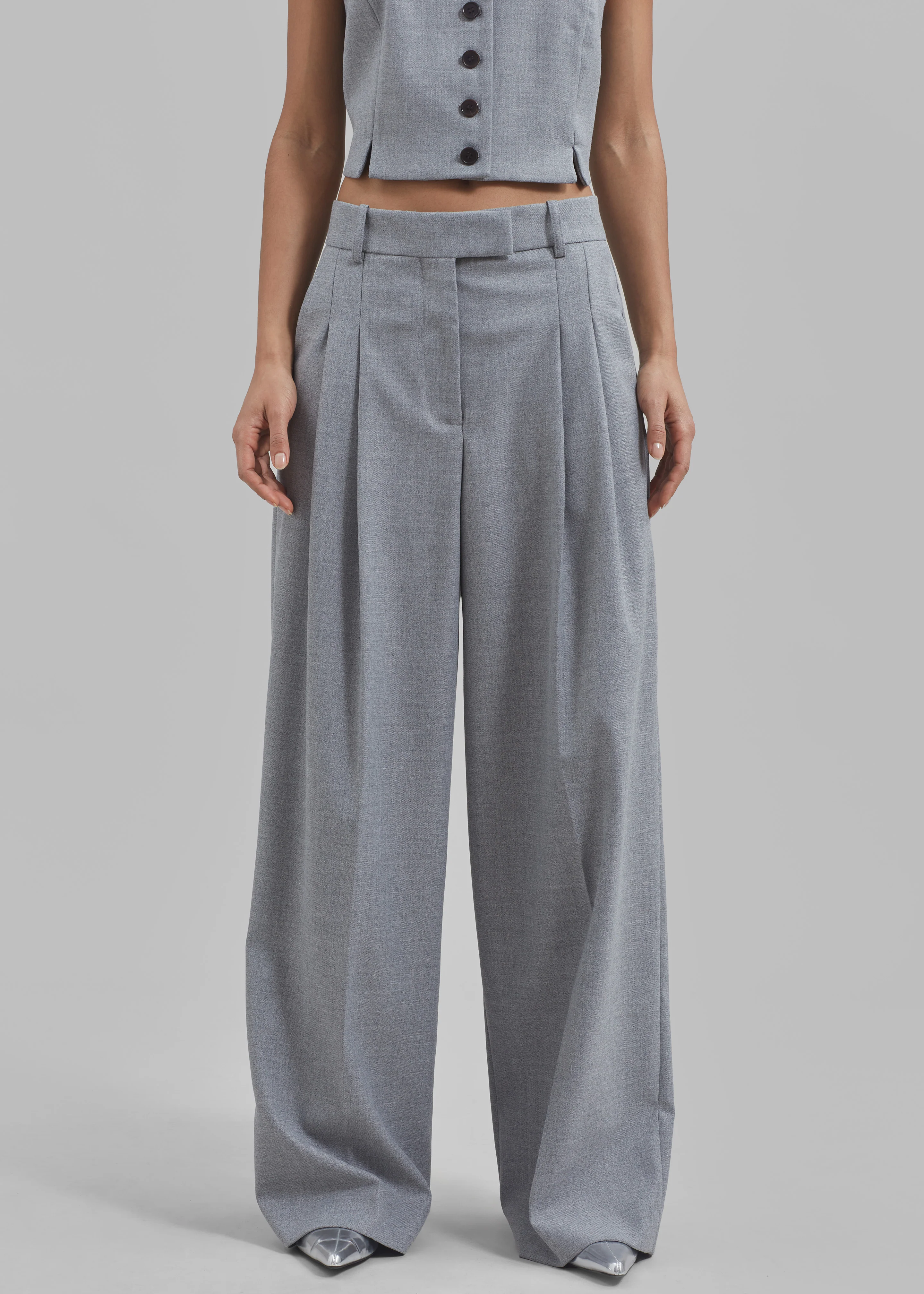 By Malene Birger Cymbaria Pants - Grey Melange - Image 6
