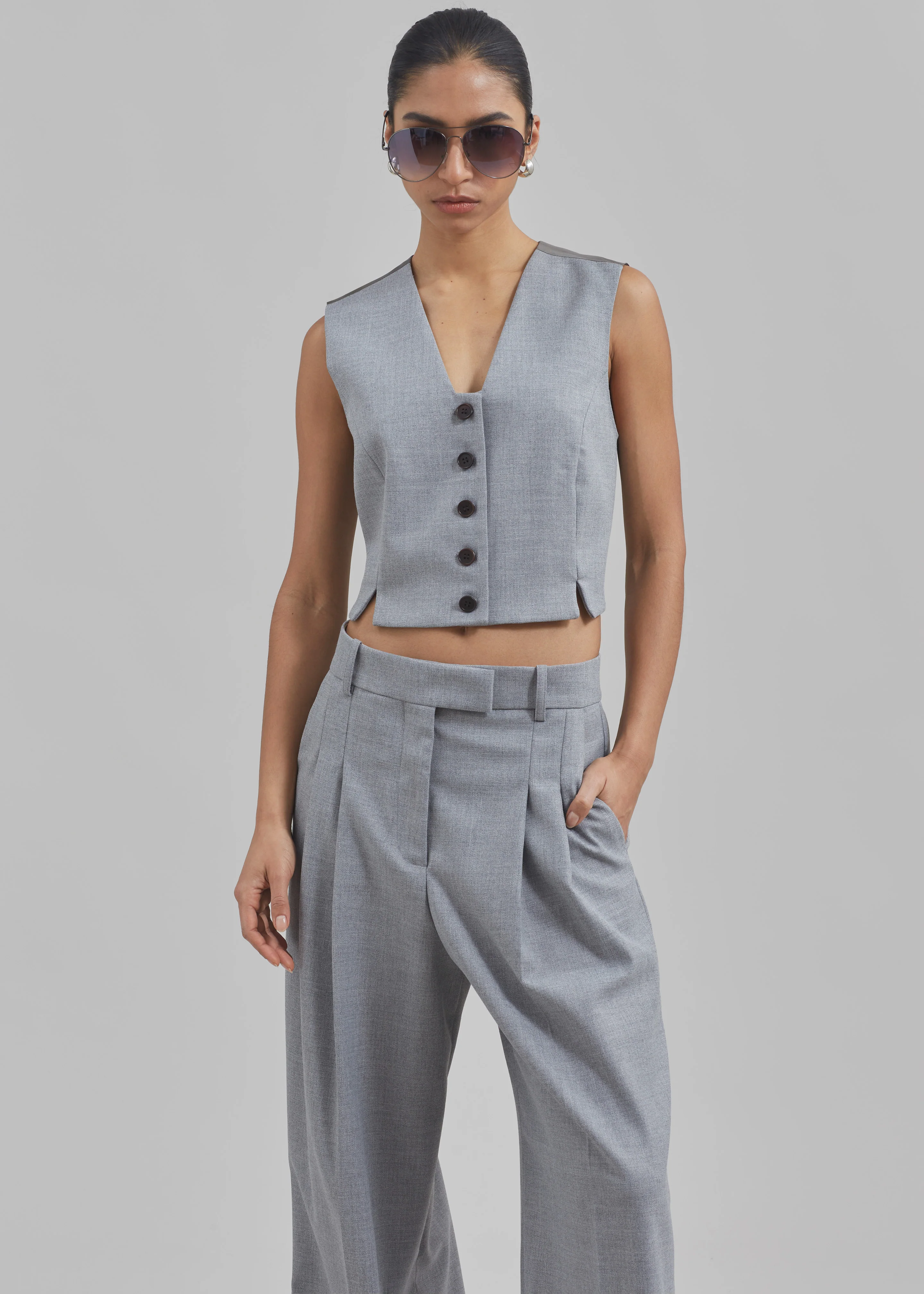 By Malene Birger Cymbaria Pants - Grey Melange - Image 7