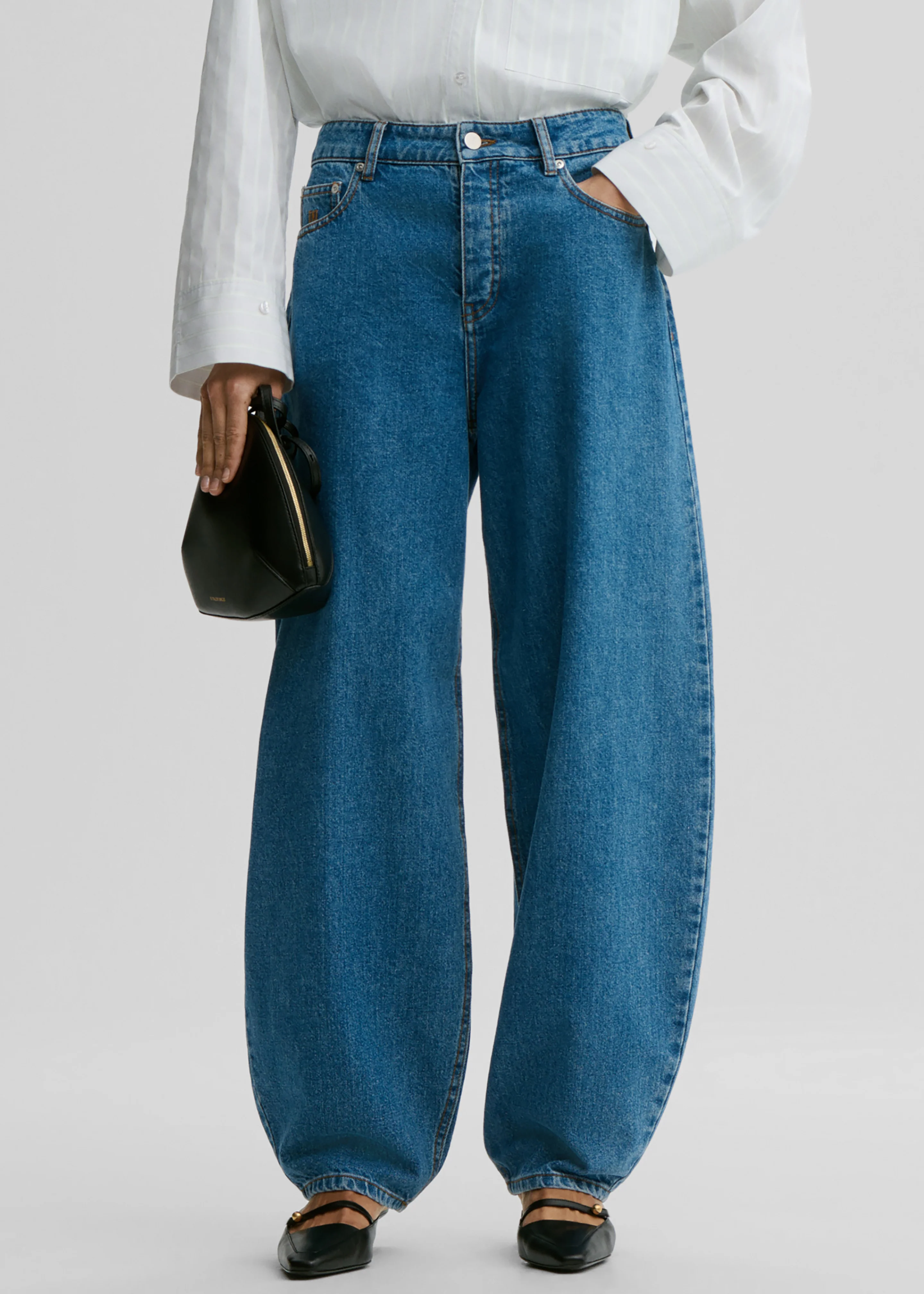 By Malene Birger Dallas Denim Pants - Mid Denim Blue - Image 2