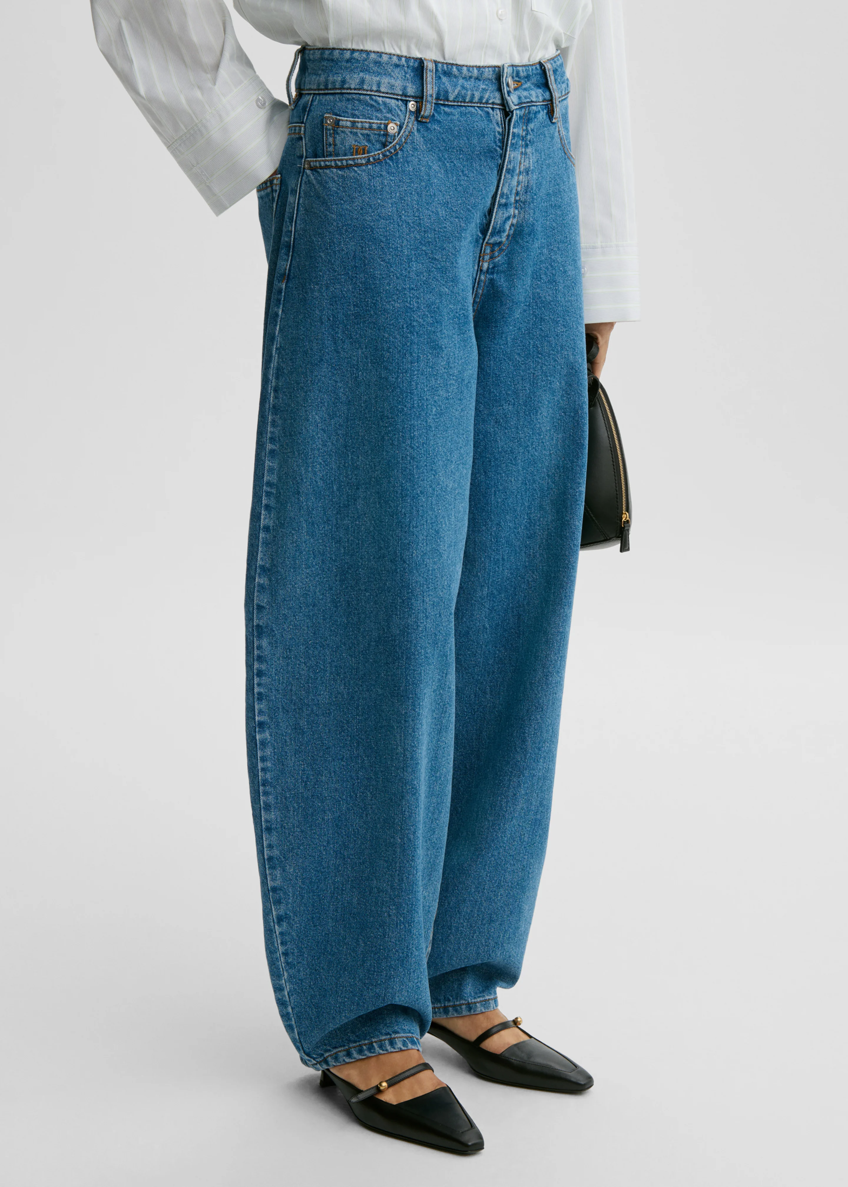 By Malene Birger Dallas Denim Pants - Mid Denim Blue - Image 4