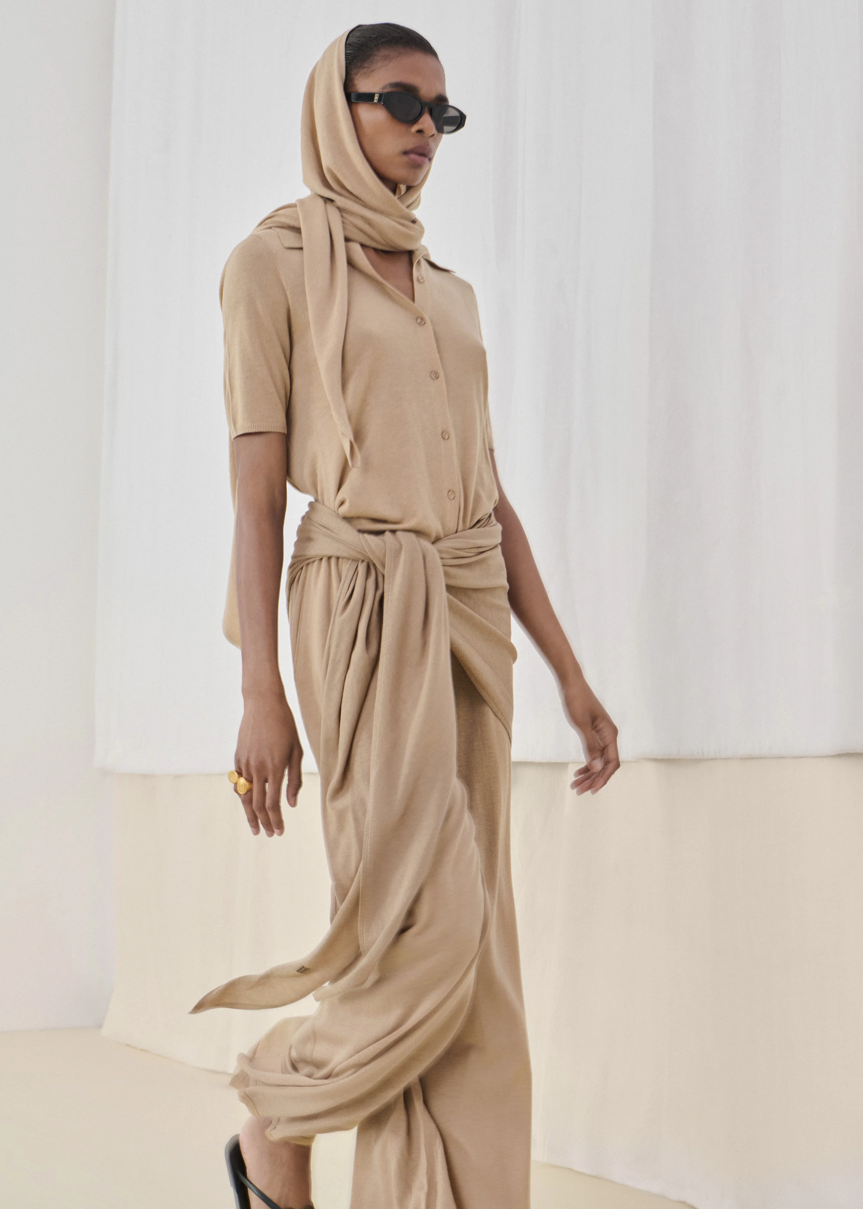 By Malene Birger Dotta Knit Top - Dark Sand - Image 5