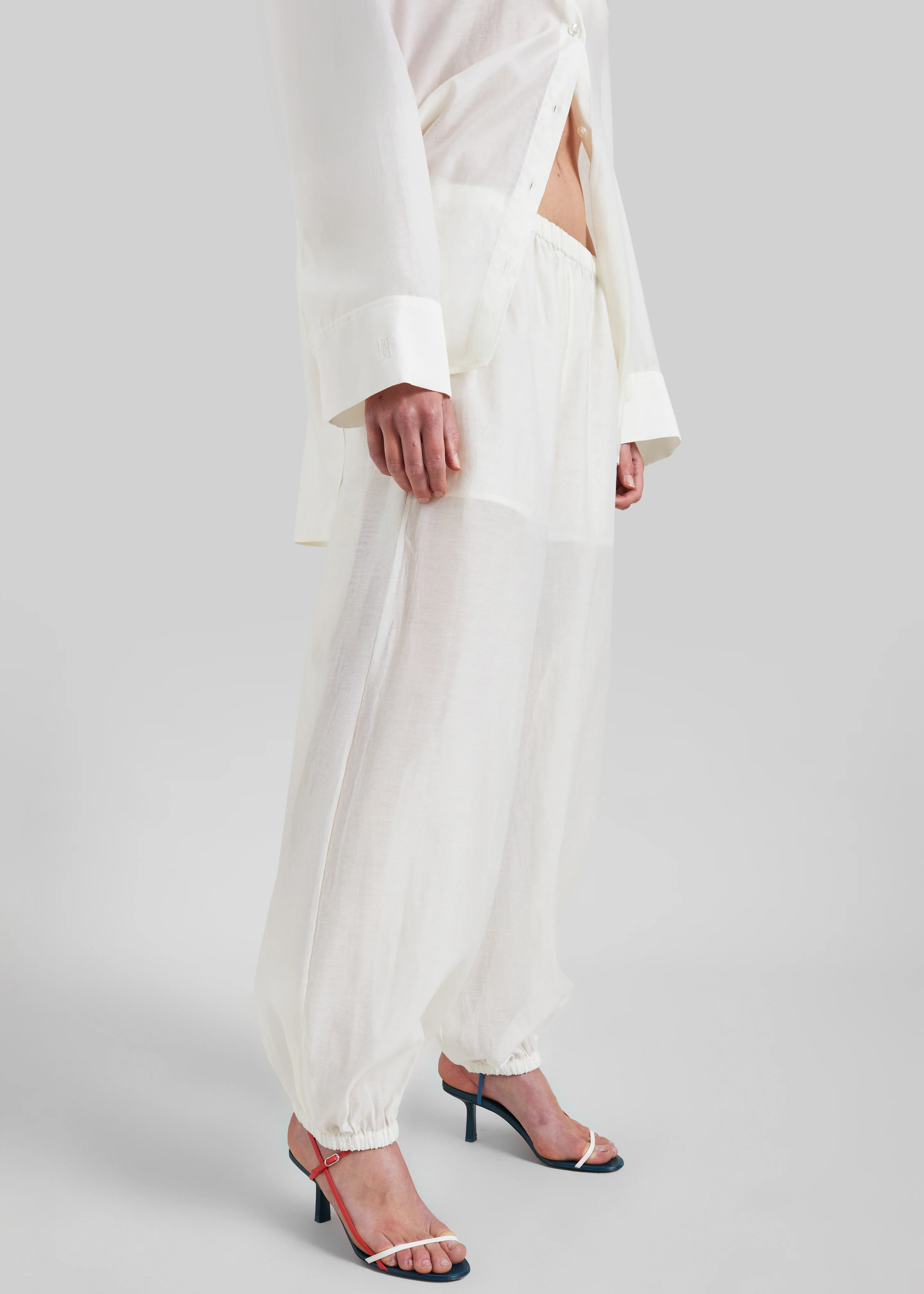 By Malene Birger Lumas Silk Organza Trousers - Soft White - Image 2
