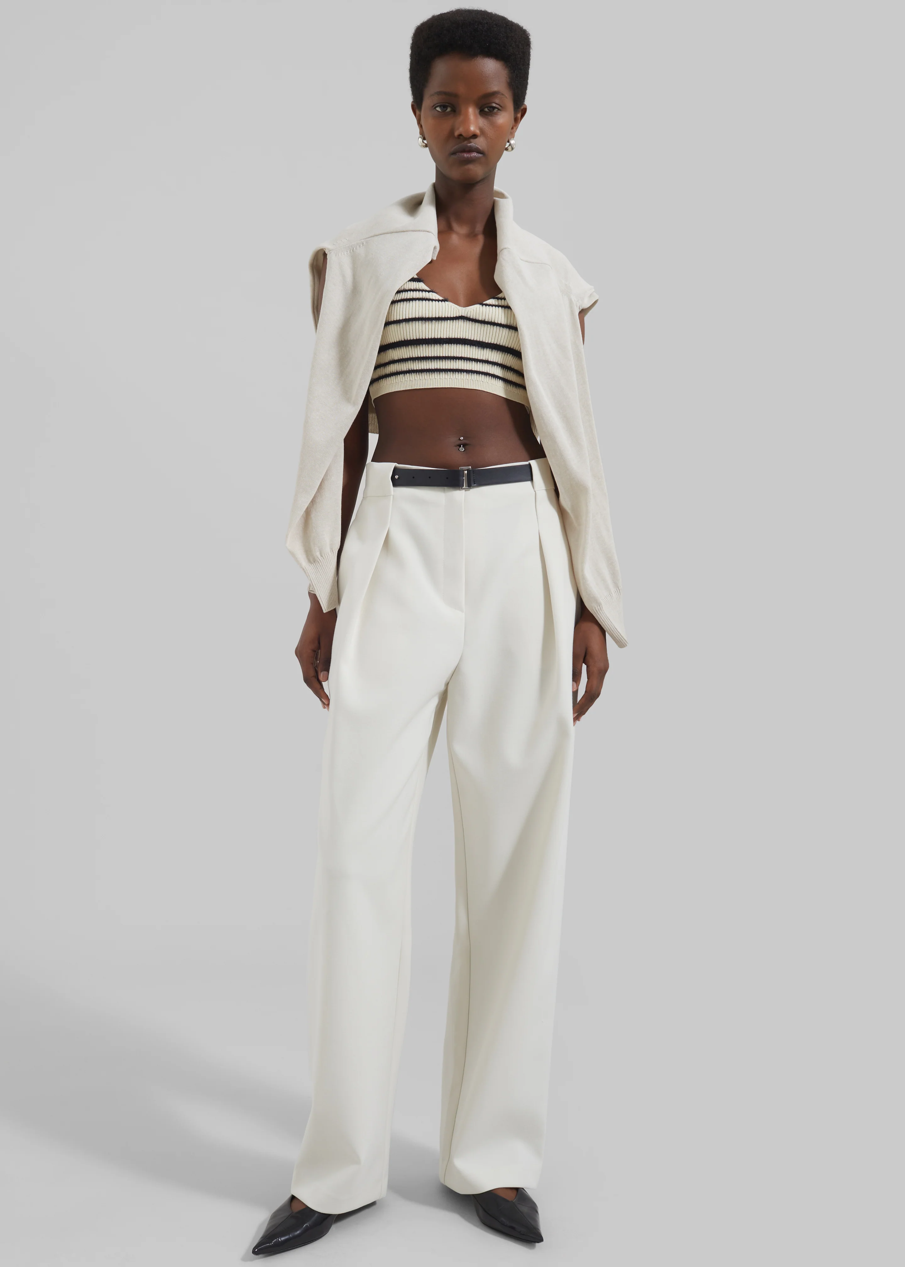By Malene Birger Reggie Bralette - Black Stripe - Image 2