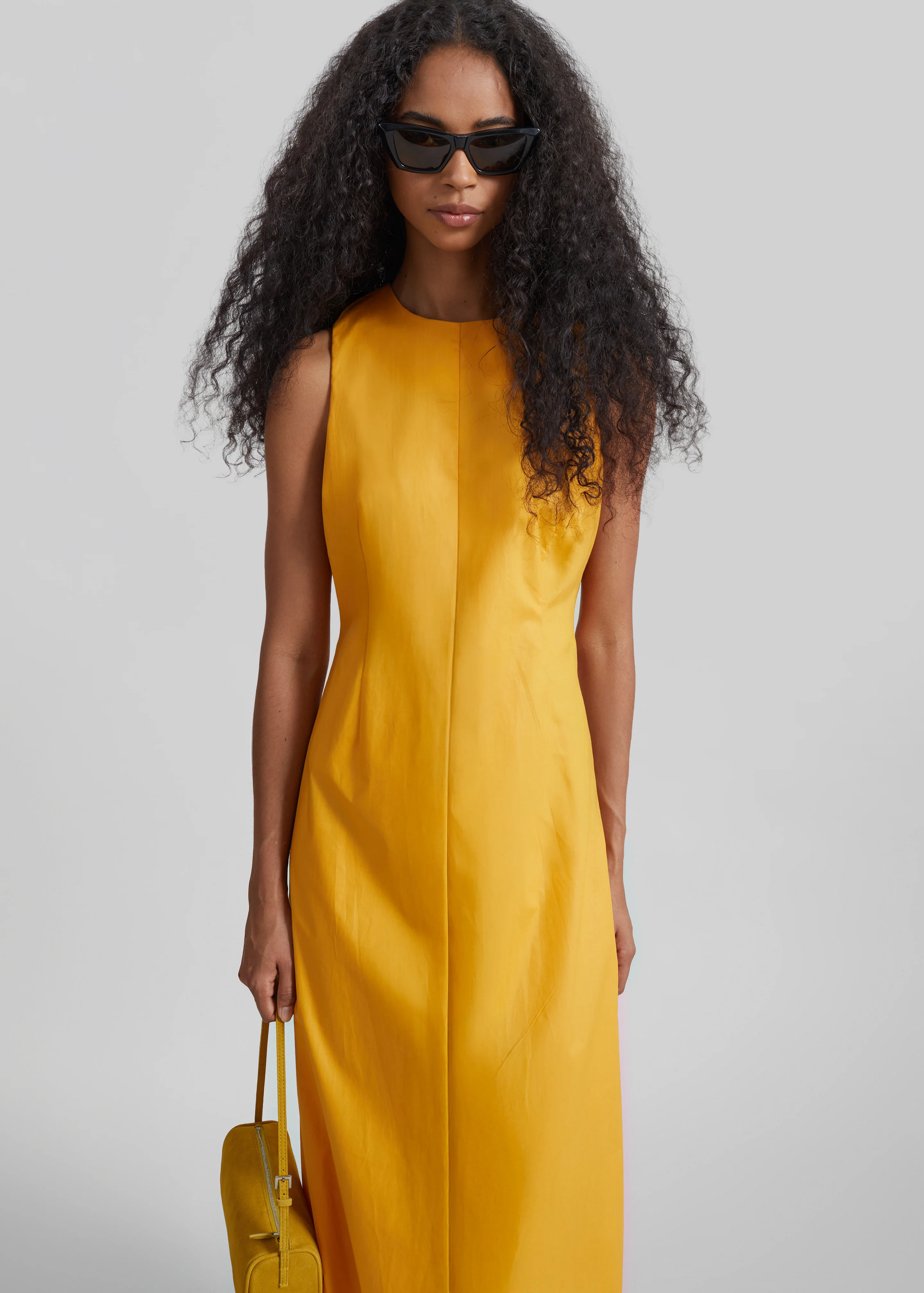 Carinola Poplin Open Back Midi Dress - Orange - Image 5