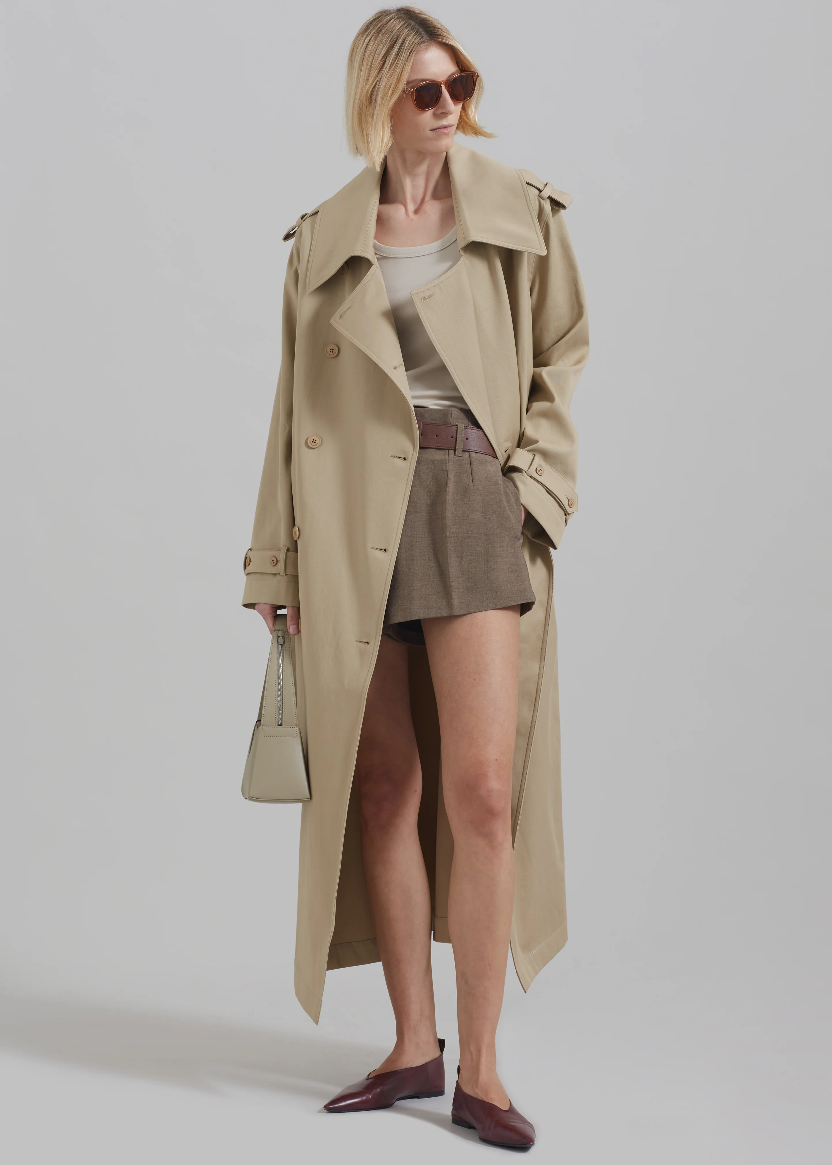 Chappell Belted Shorts - Brown - Image 6