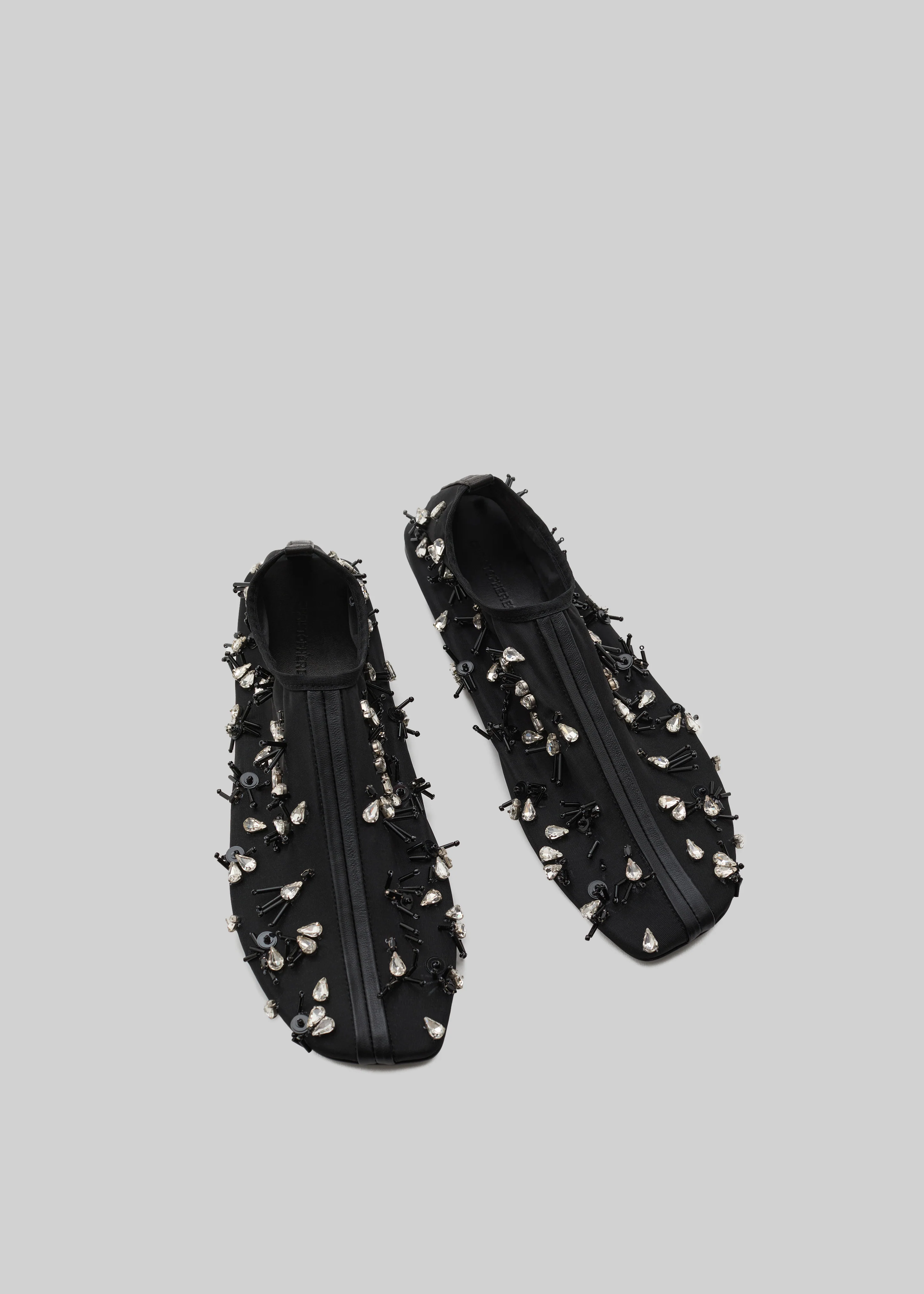 Christopher Esber Frosted Beaded Mesh Flats - Black