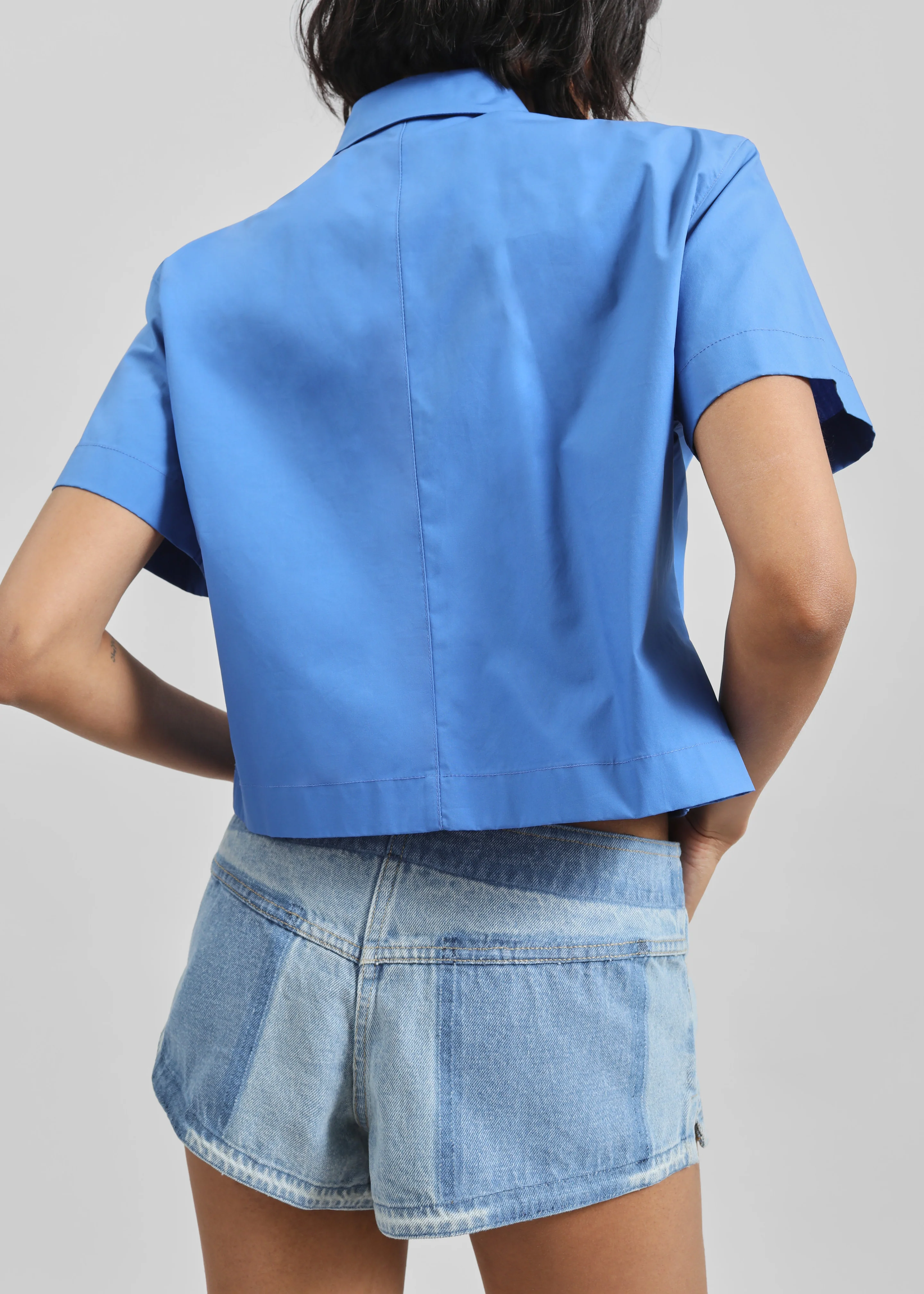 Christopher Esber Reconstruct Denim Micro Shorts - Indigo - Image 2