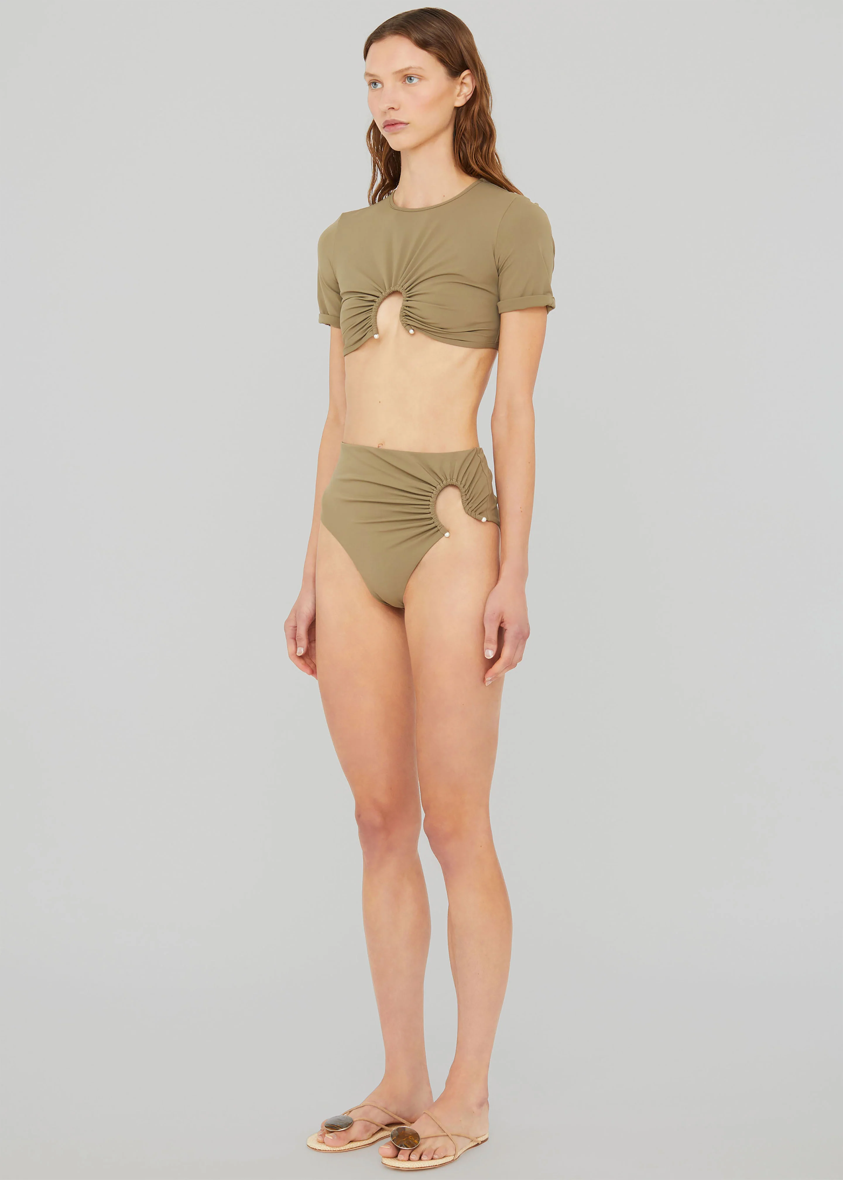 Christopher Esber Ruched Crescent Swim Tee - Eucalypt - Image 4