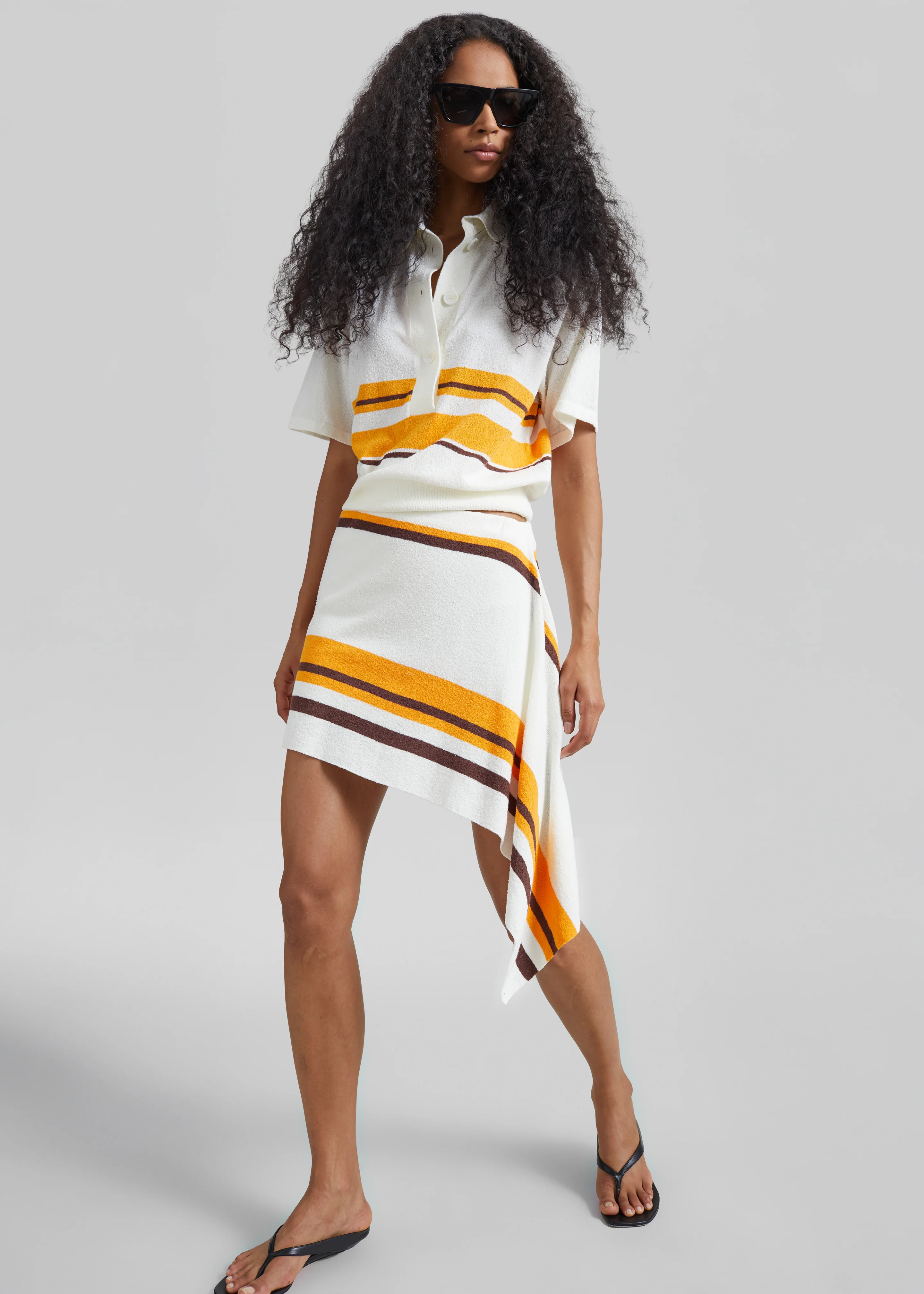 Christopher Esber Straccio Knitted Extension Drape Mini Skirt - Solaris Stripe - Image 4