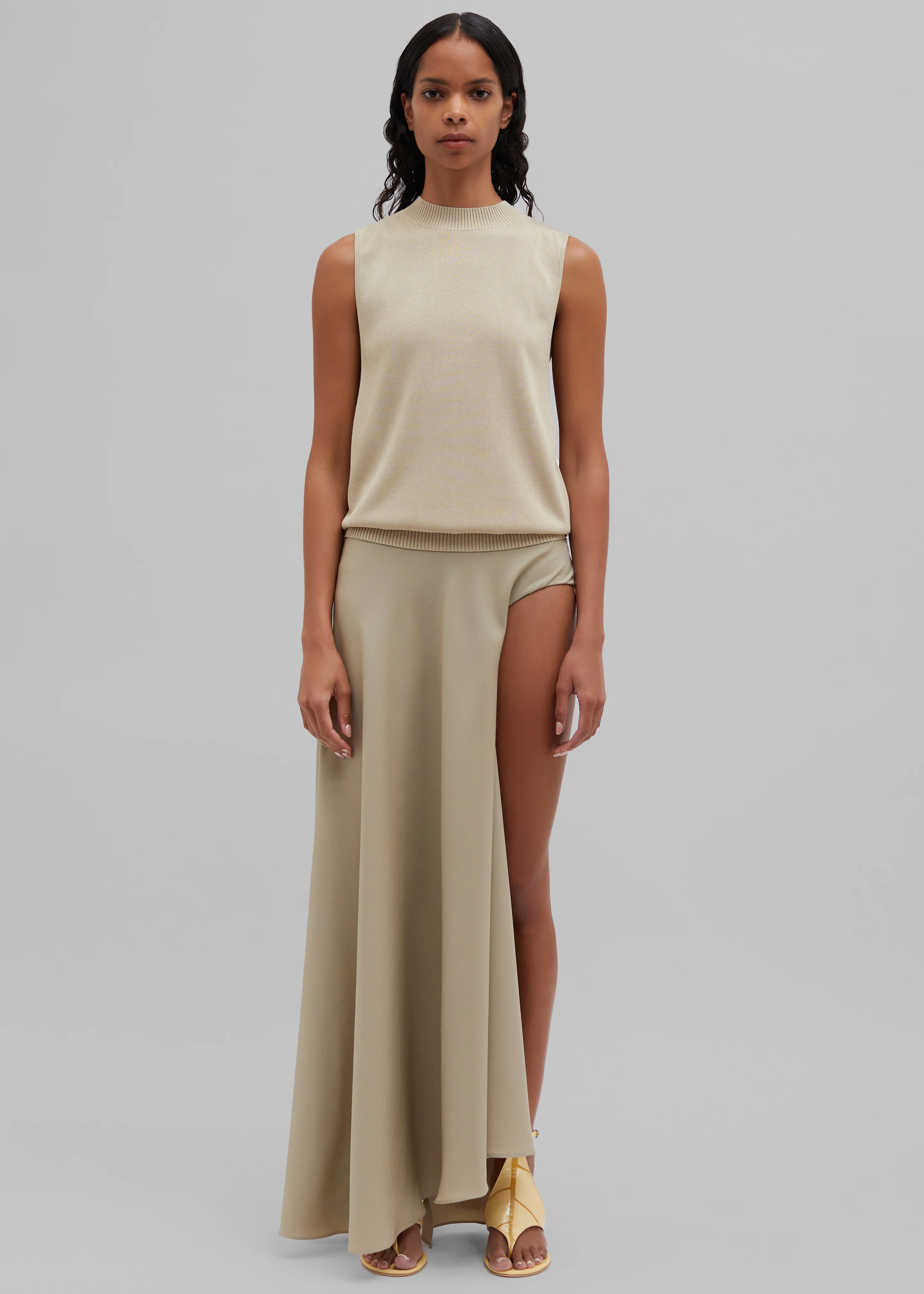Christopher Esber Talus Tailored Mono Skirt - Taupe - Image 6