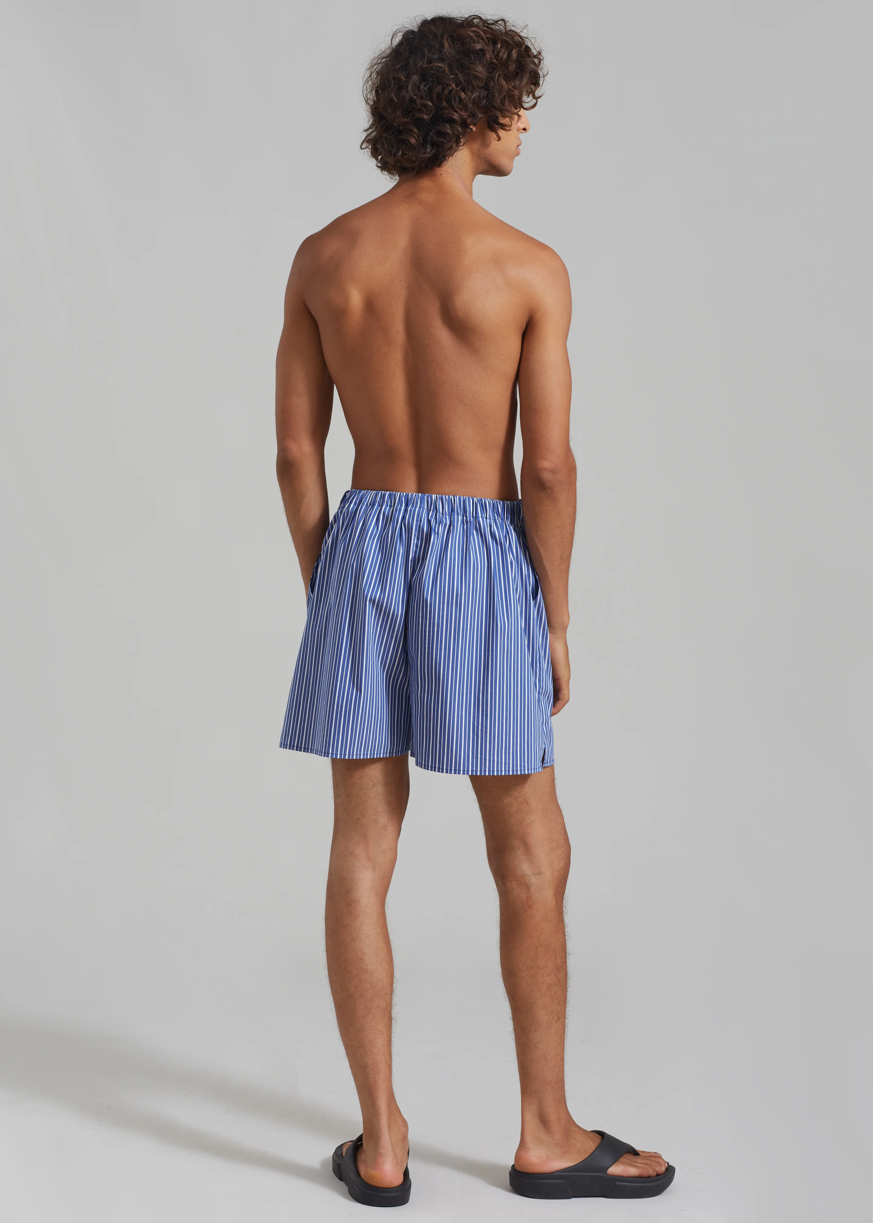 Cole Cotton Boxer Shorts - Blue Multi Stripe - Image 7