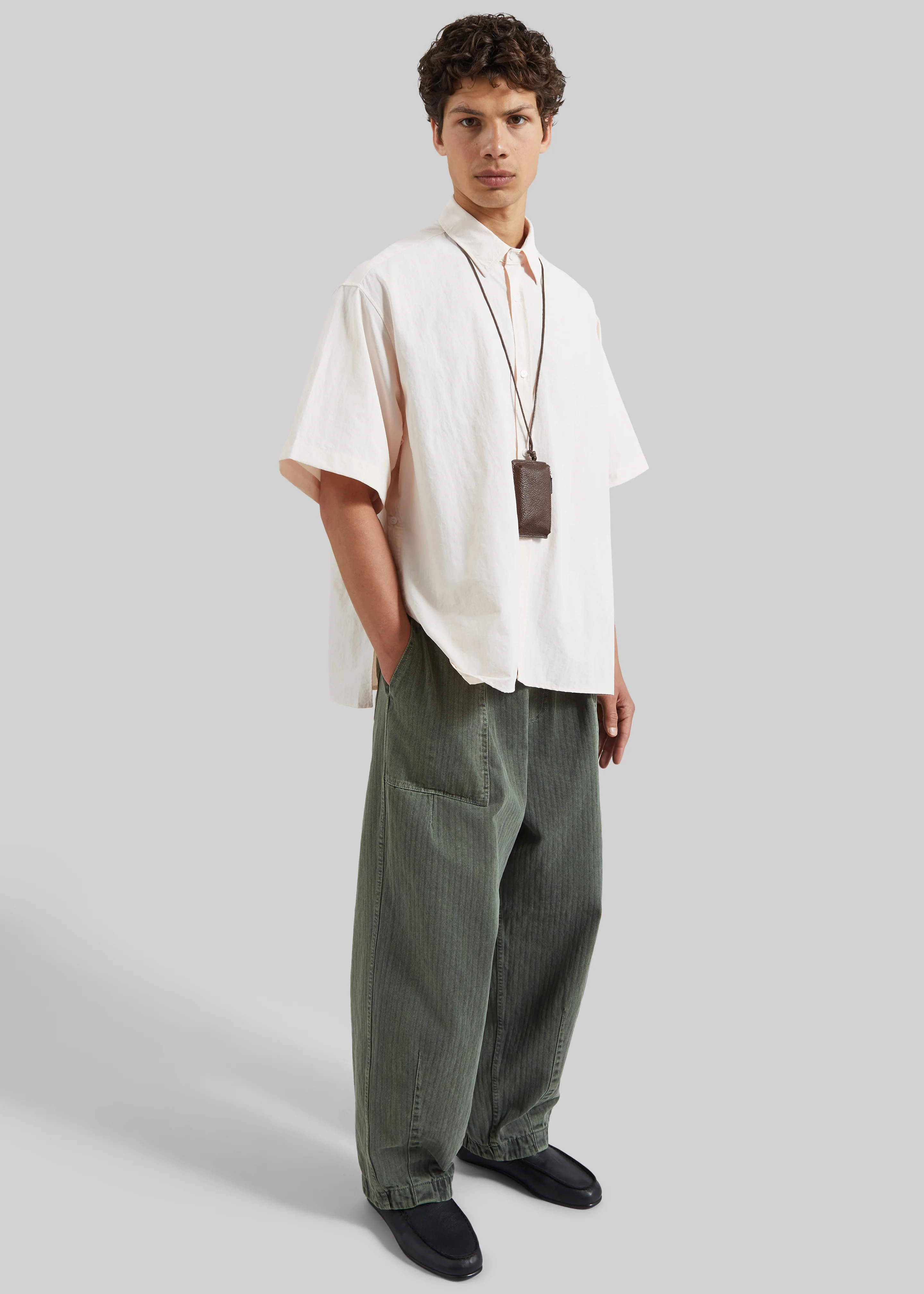 Colhame Adjustable Hem Short Sleeve Shirt - Light Pink - Image 5