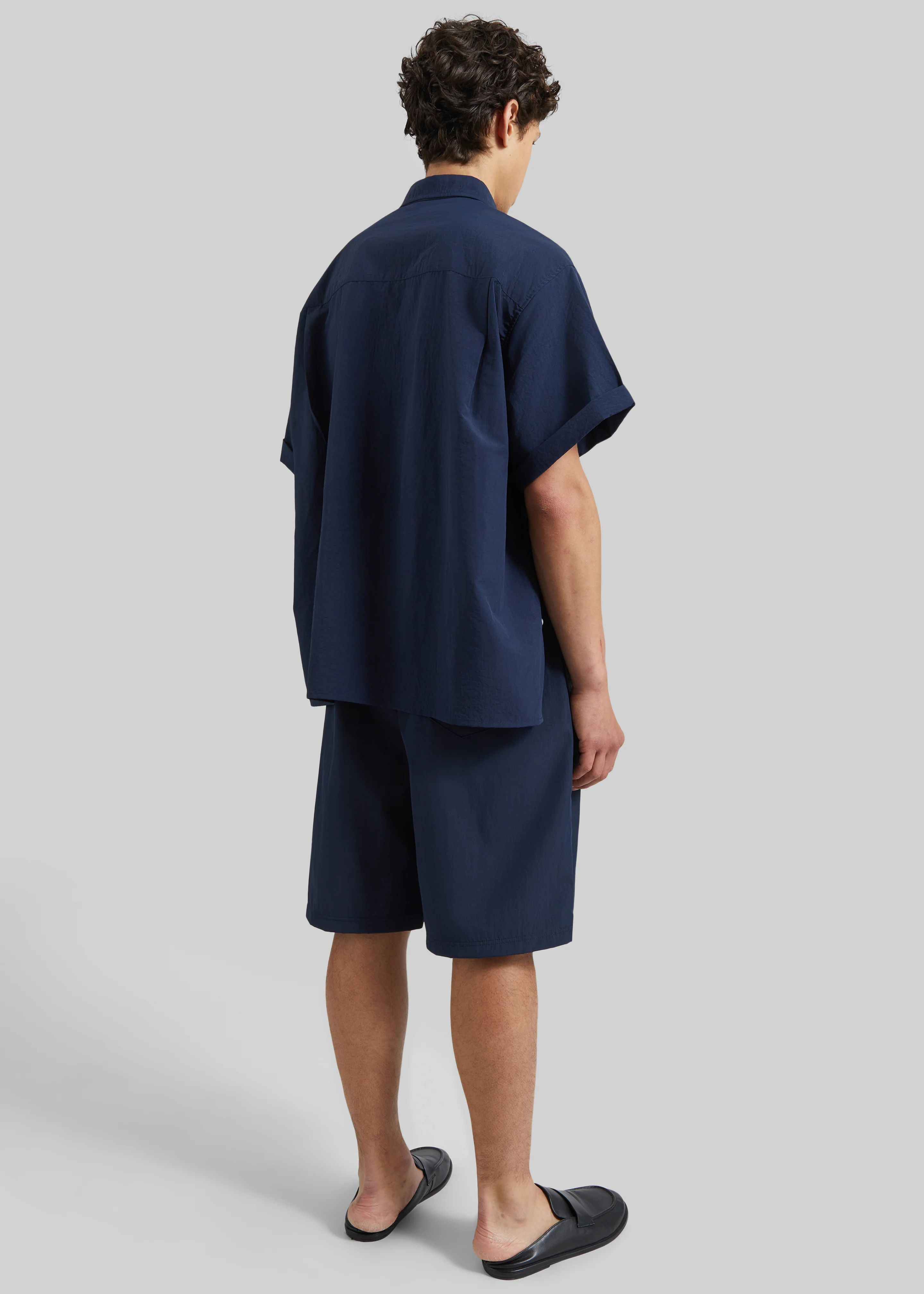 Colhame Adjustable Hem Short Sleeve Shirt - Navy - Image 6