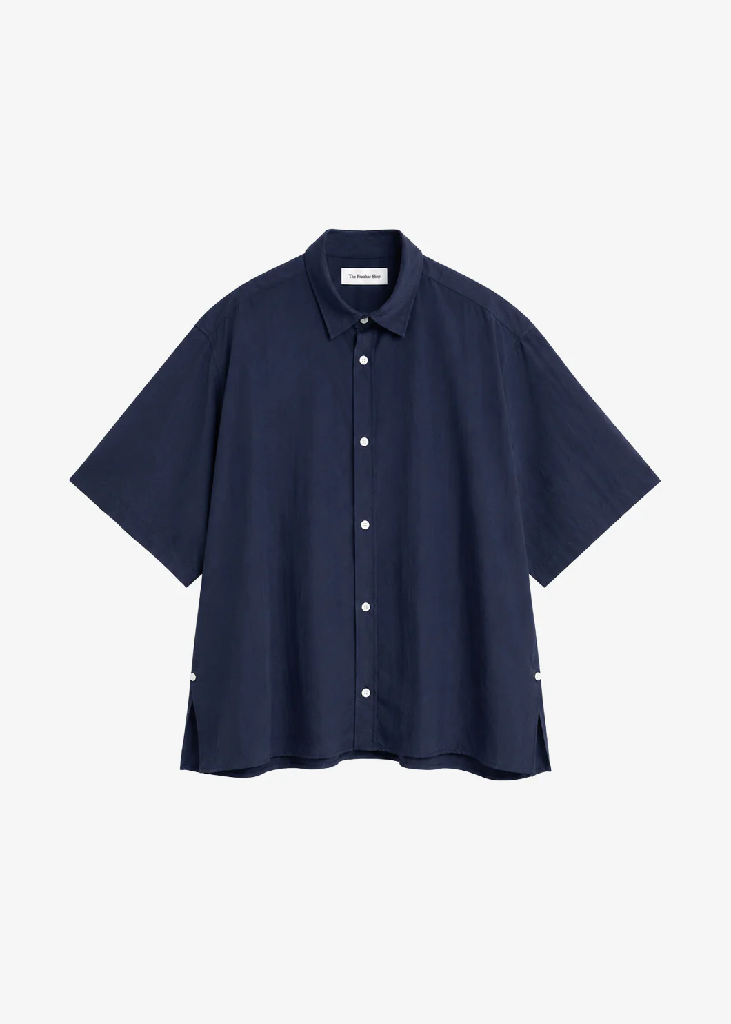 Colhame Adjustable Hem Short Sleeve Shirt - Navy - Image 7