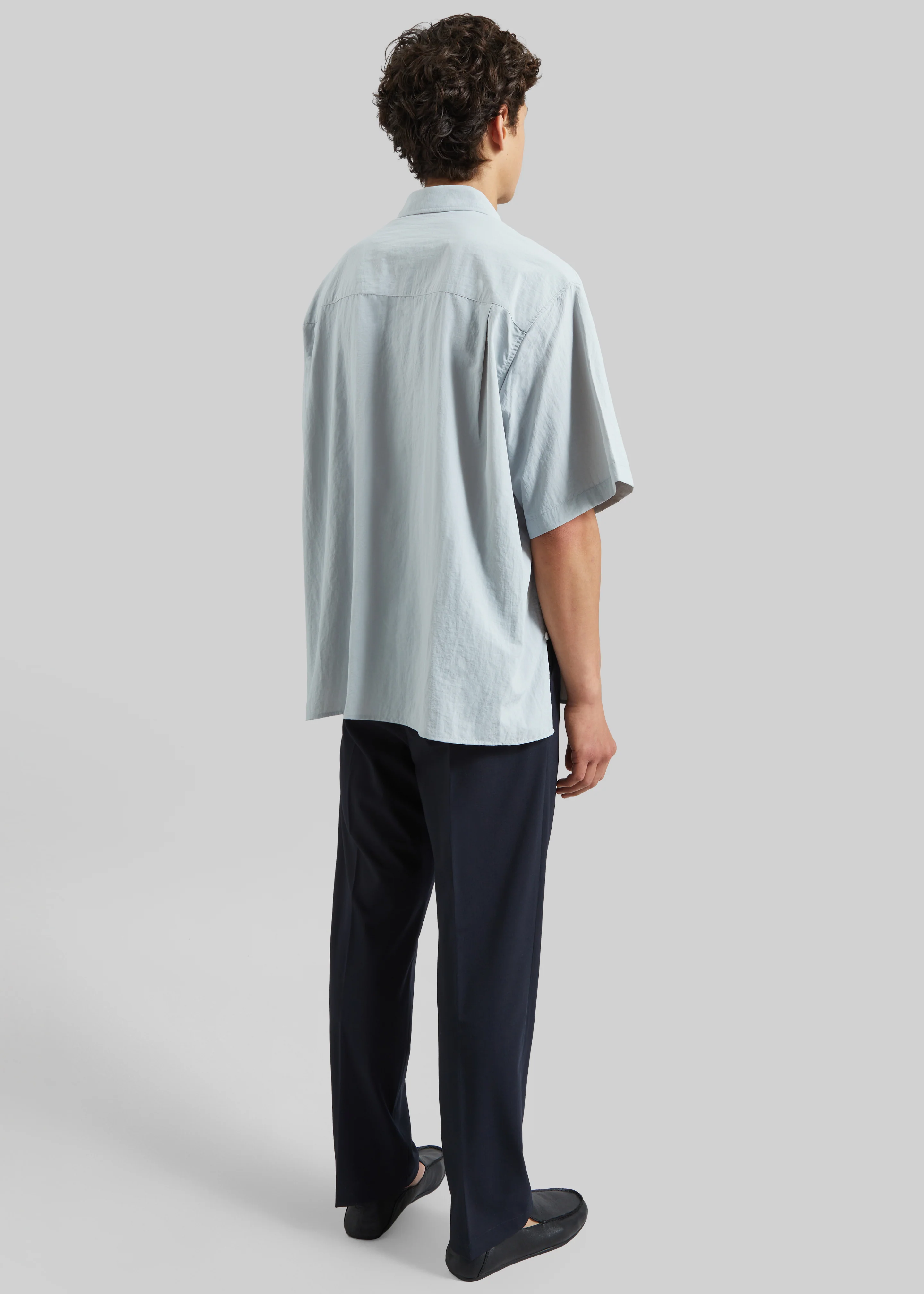Colhame Adjustable Hem Short Sleeve Shirt - Powder Blue - Image 7