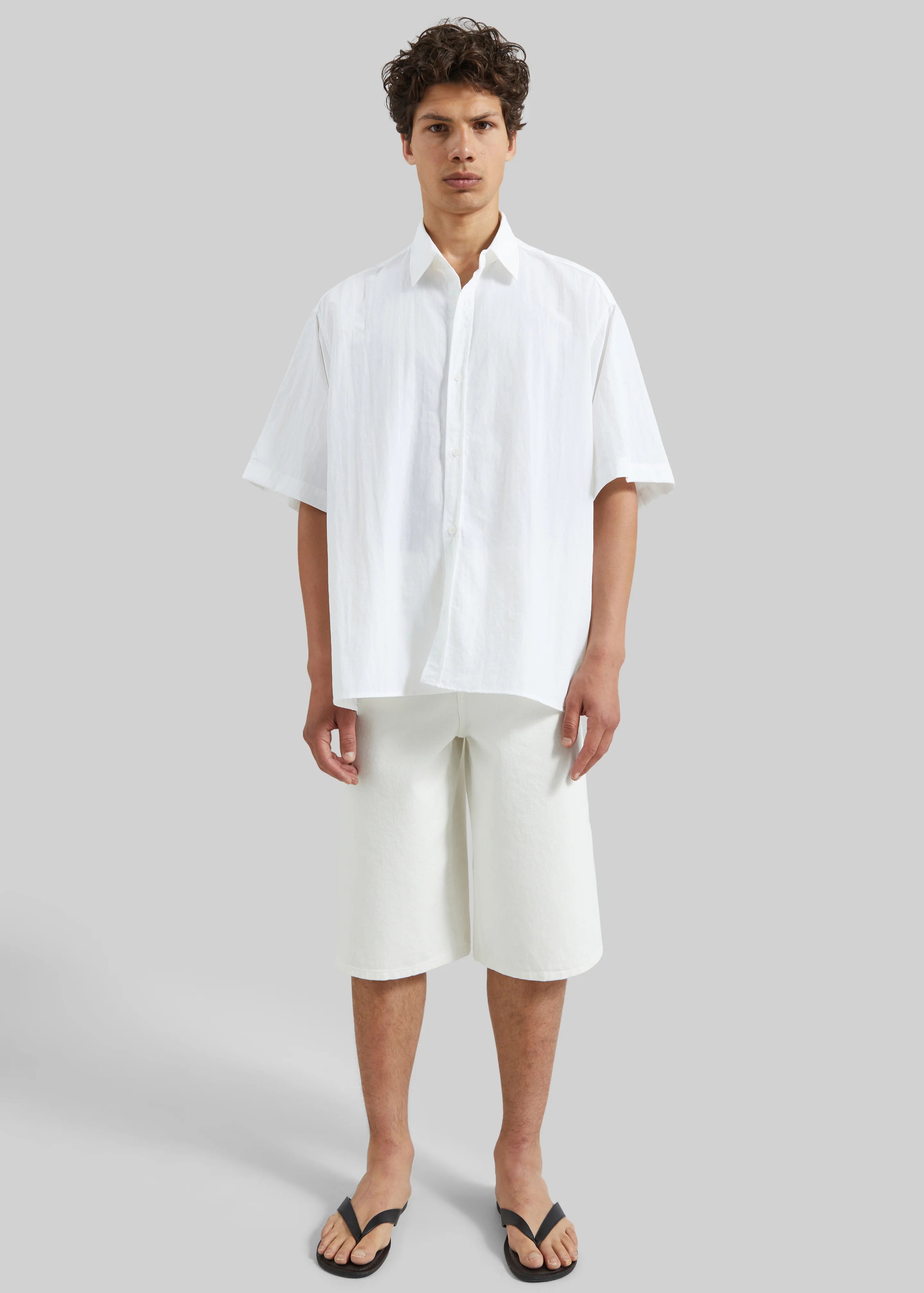 Colhame Adjustable Hem Short Sleeve Shirt - White - Image 6