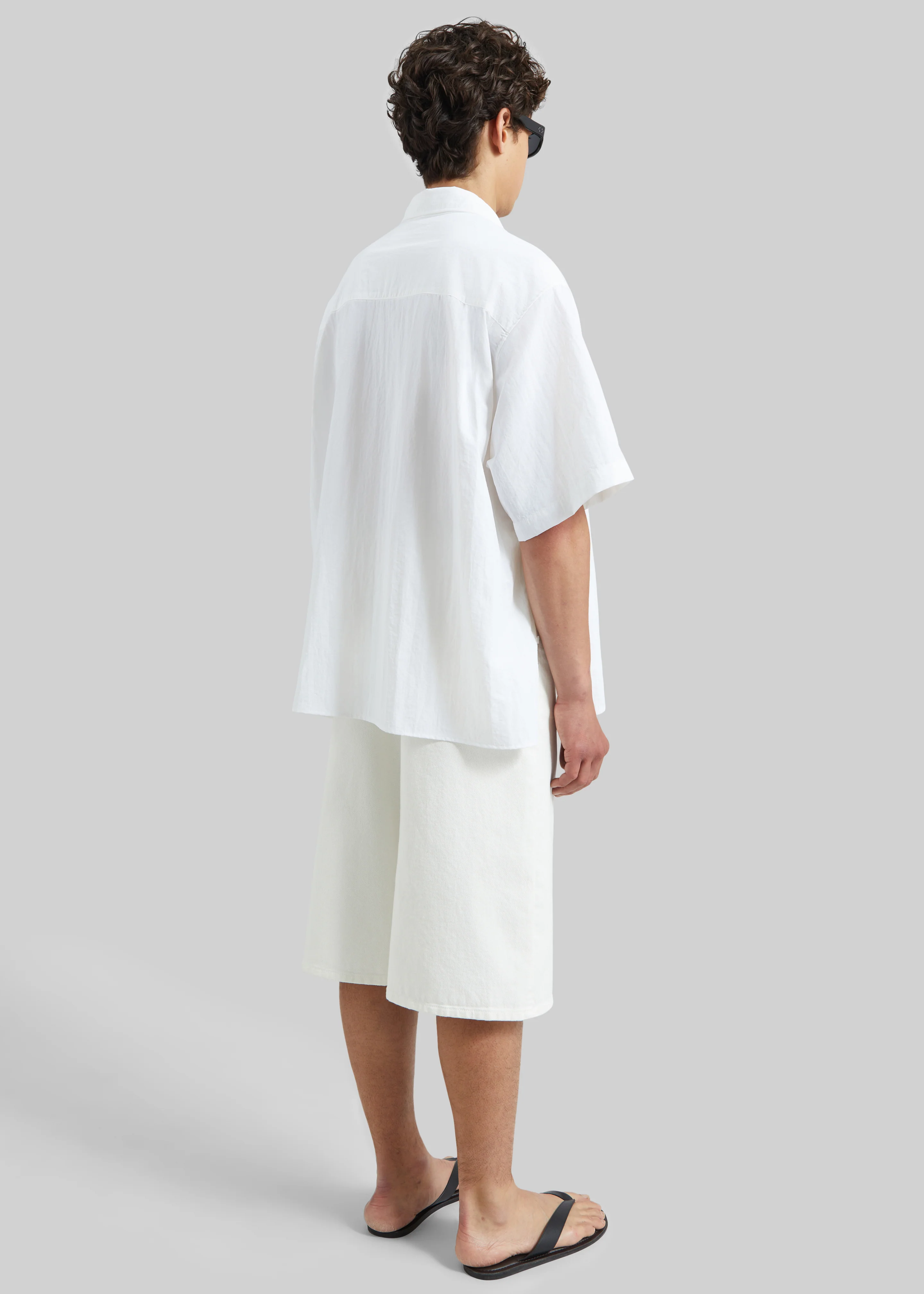Colhame Adjustable Hem Short Sleeve Shirt - White - Image 7